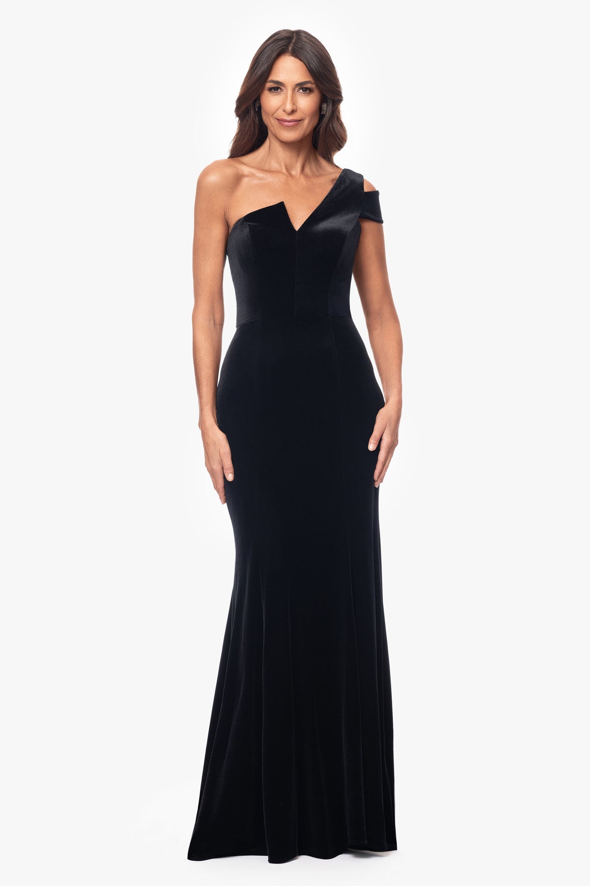 "Ella" Velvet One Shoulder Dress