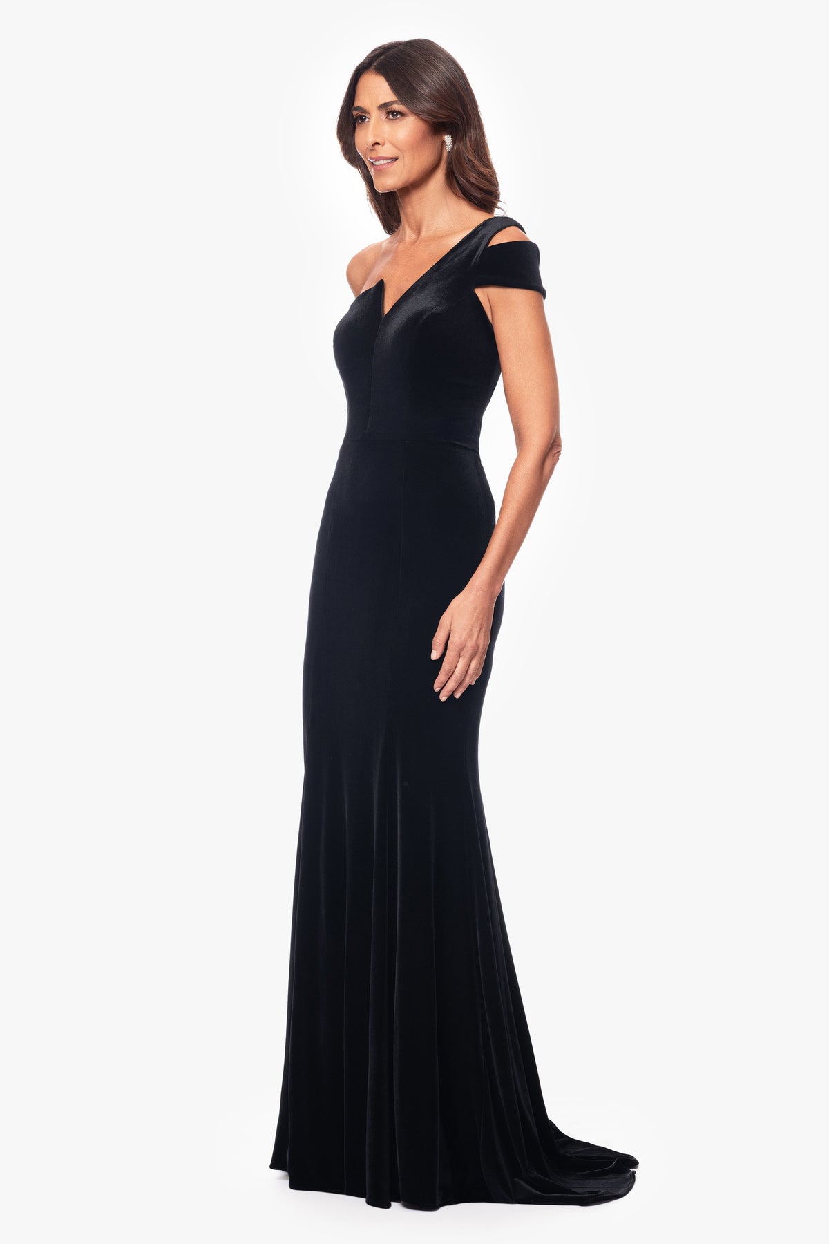 "Ella" Velvet One Shoulder Dress