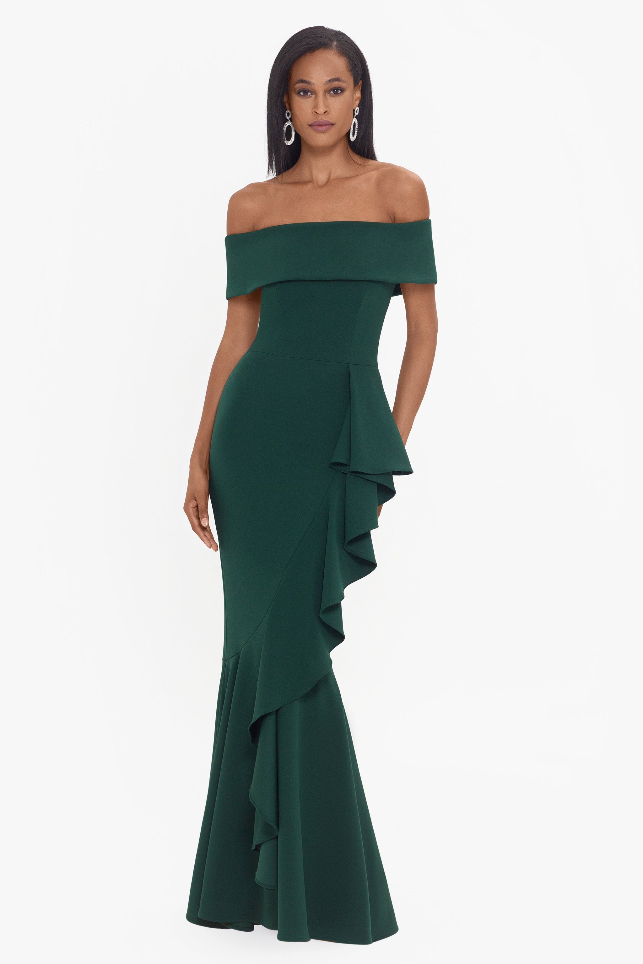 RUFFLE SLEEVE LONG DRESS DE NADA GRANADA