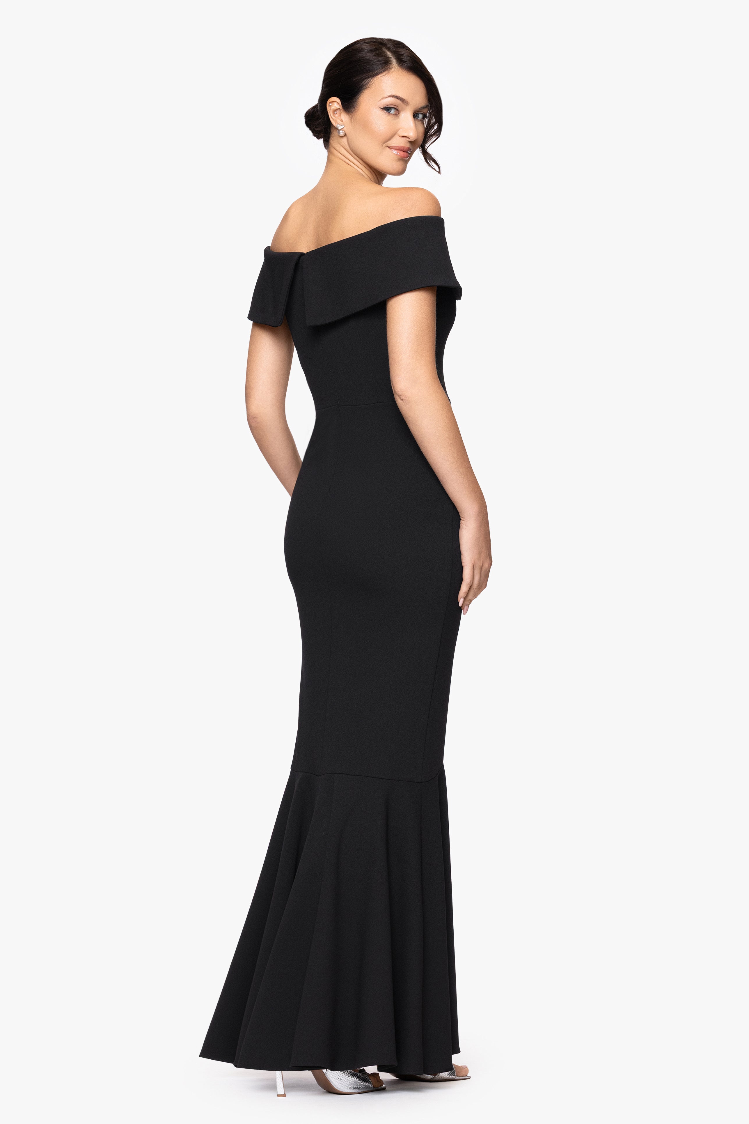 "Carina" Long Off the Shoulder Ruffle Dress