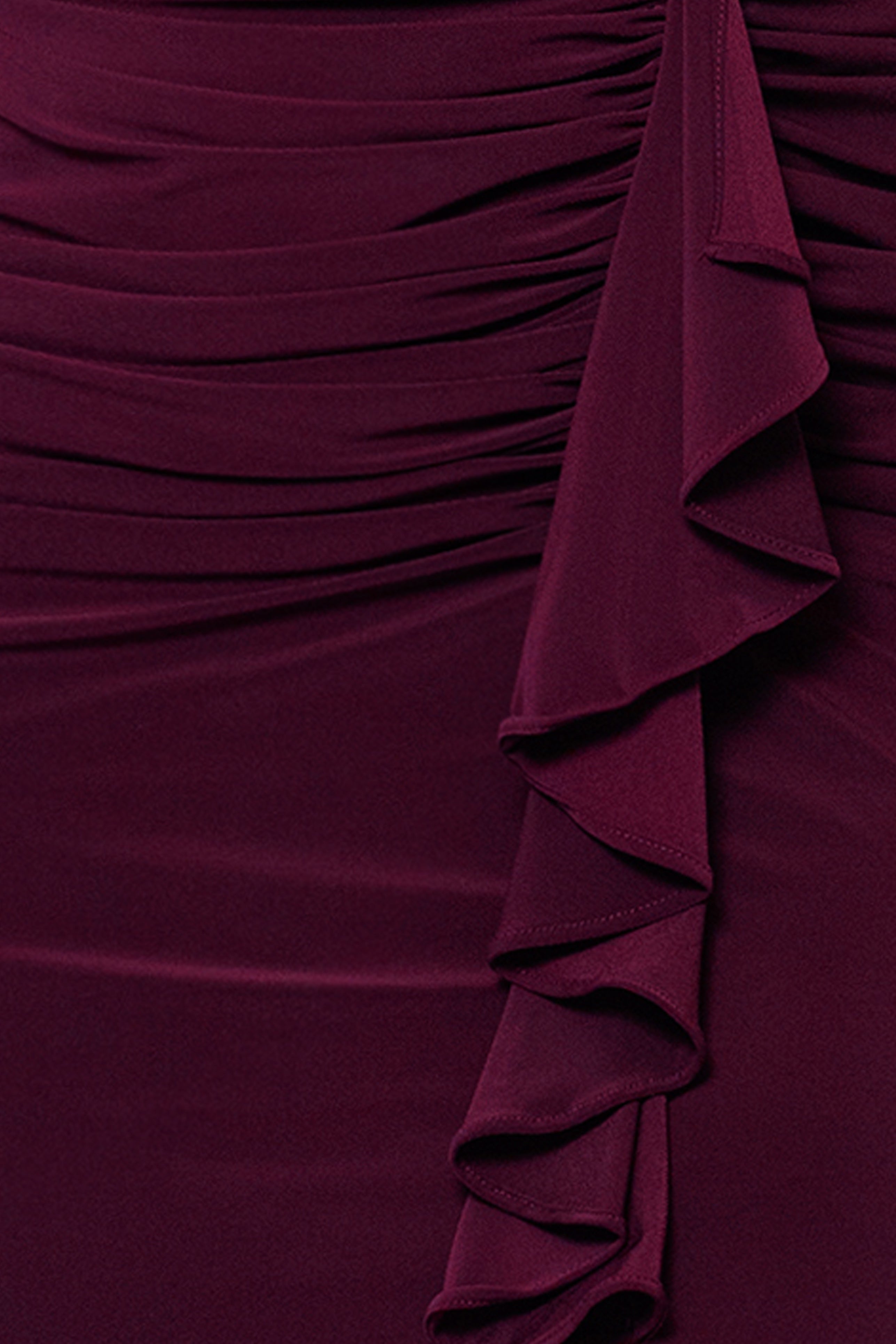 Plus "Bobbi" Long Ruffled V-Neck Gown