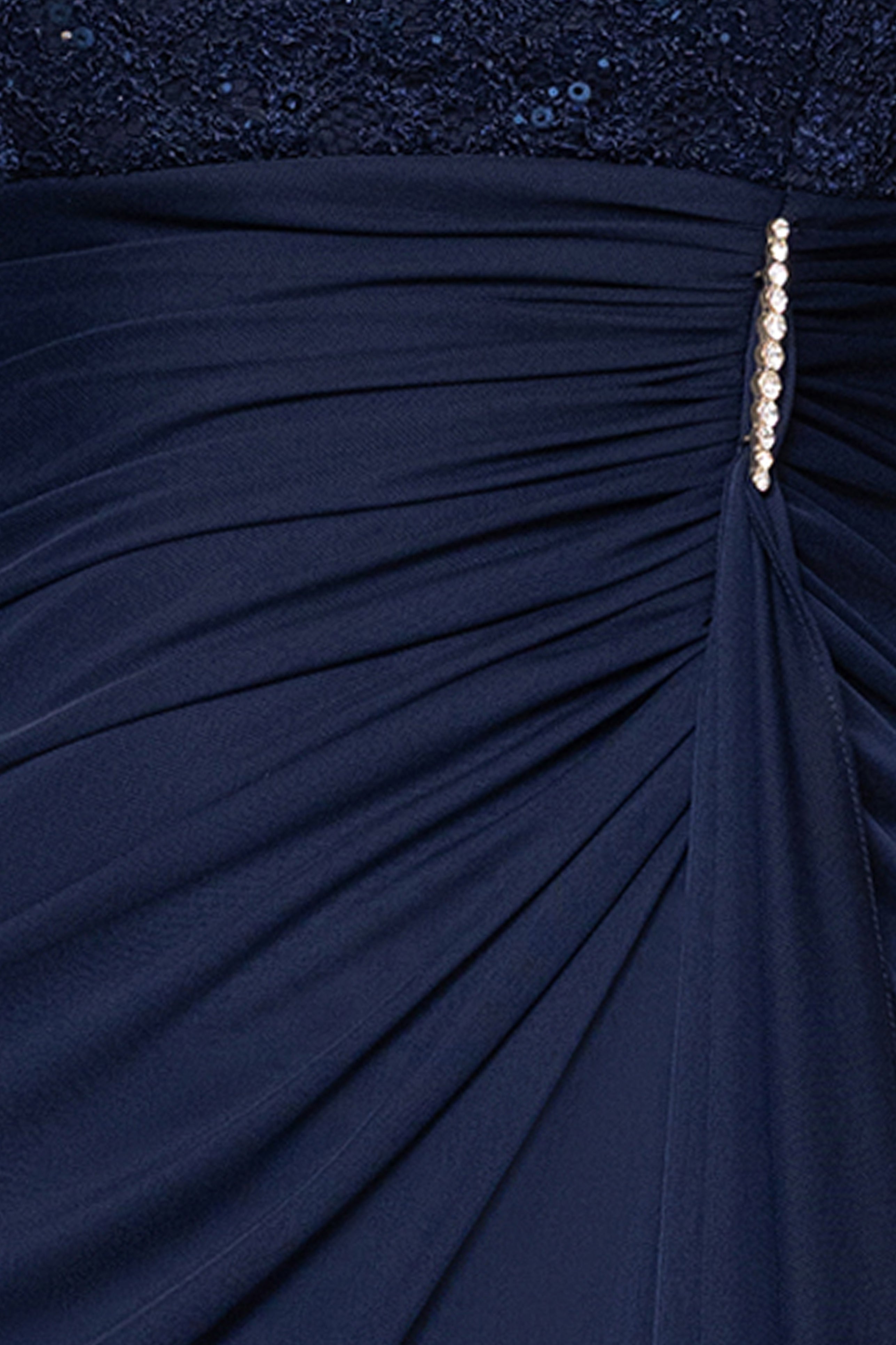 "Johanna" 3/4 Sleeve Sheer Matte Jersey Long Dress