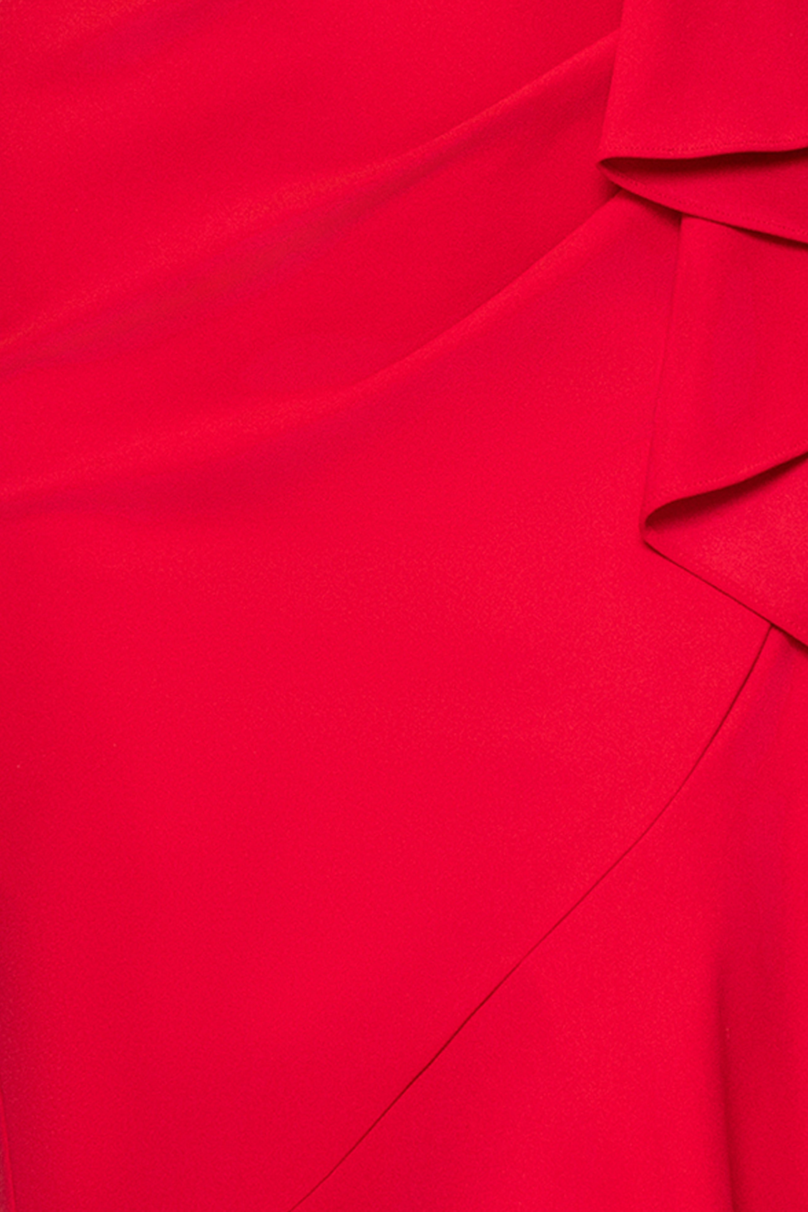 "Candace" Long V- Neck Hi Low Cascade Dress