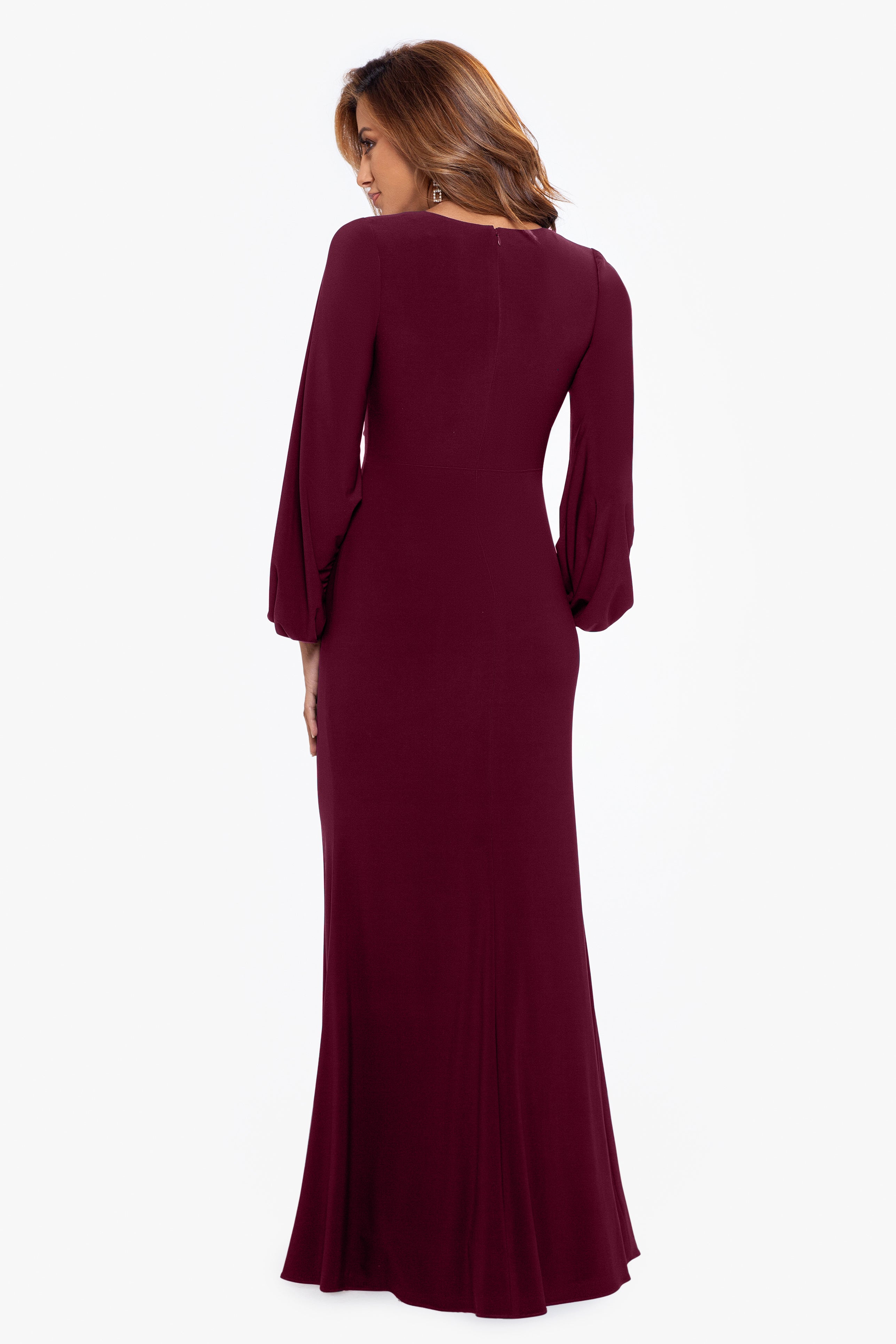 Petite "Hadley" Floor Length Stretch Knit Gown