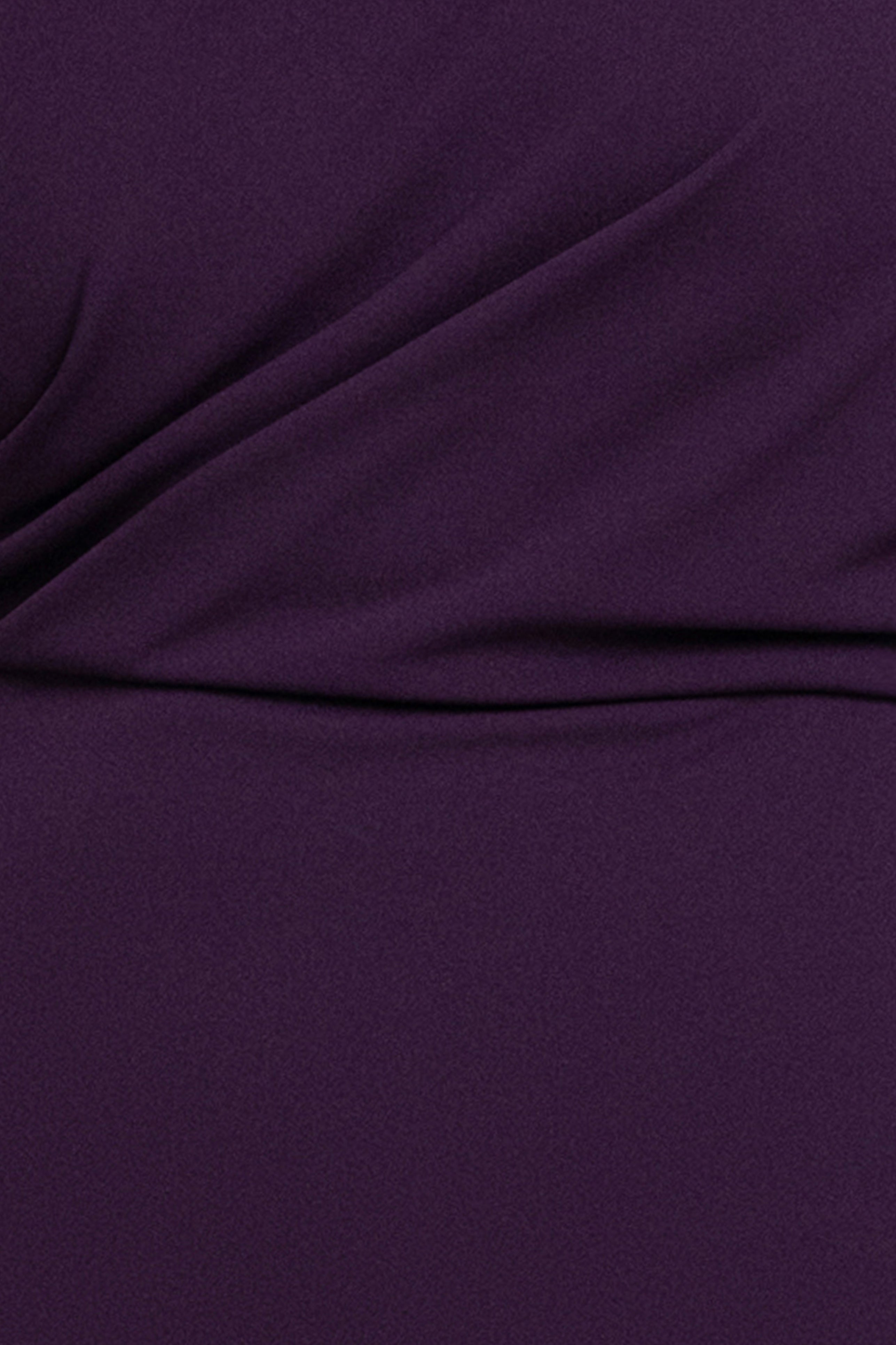 Plus "Madeline" Long Scuba Crepe Off the Shoulder Drop Dress