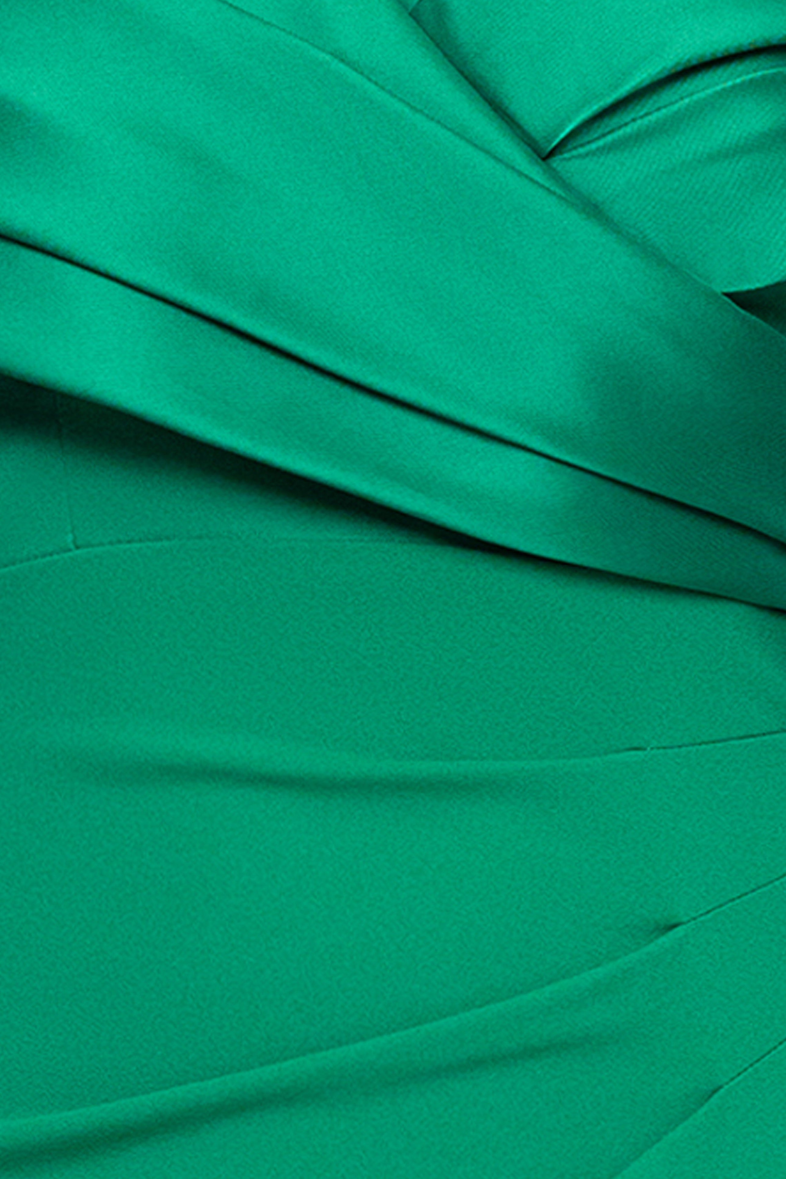 Petite "Yasmeen" Long Off The Shoulder Scuba Crepe Gown