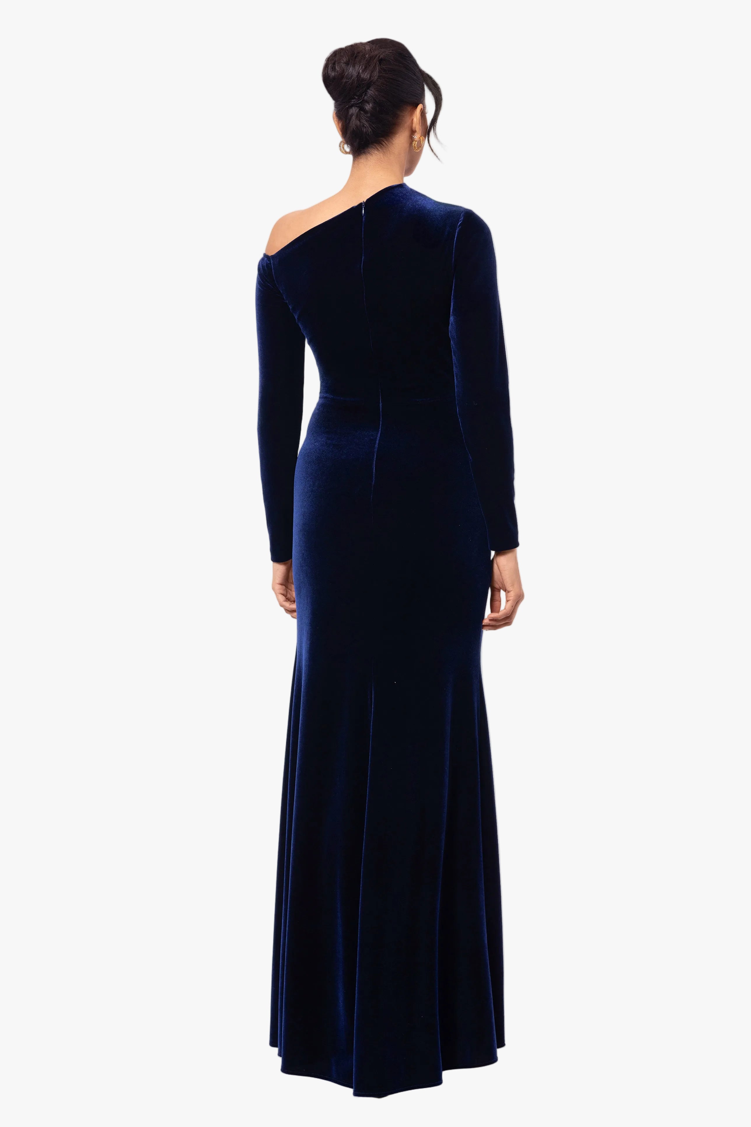 "Annette" Velvet Off Shoulder Long Sleeve Dress