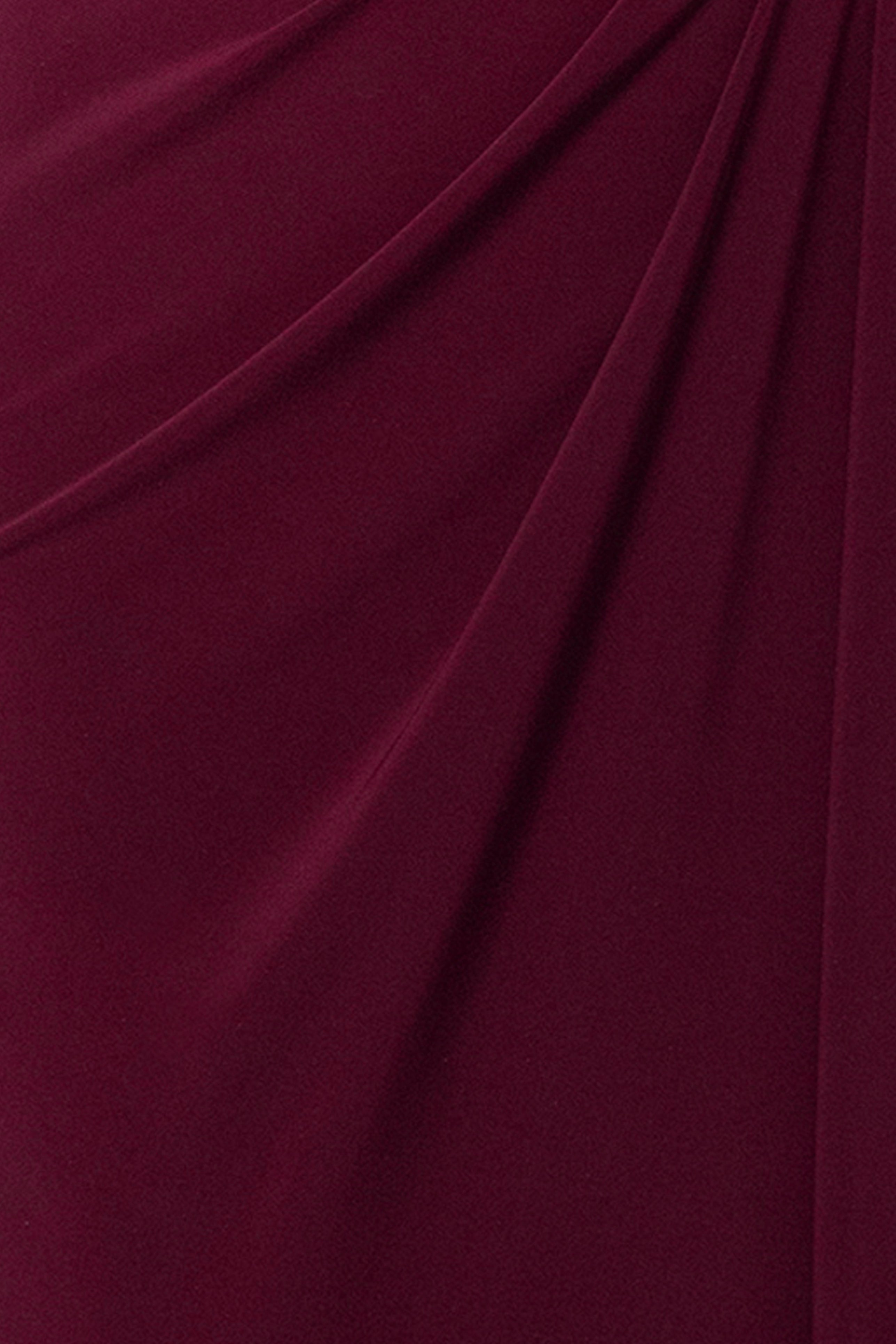 "Jeanette" Long Sleeve Stretch Knit Side Ruffle Dress