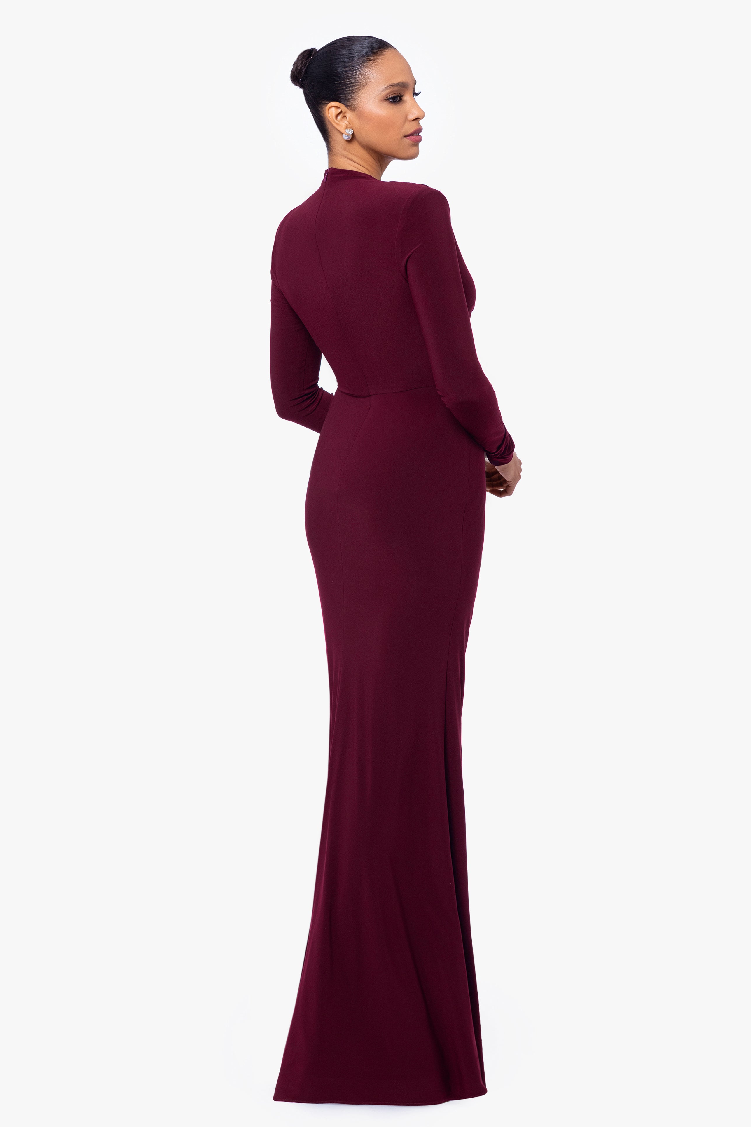"Jeanette" Stretch Knit Long Sleeve Dress