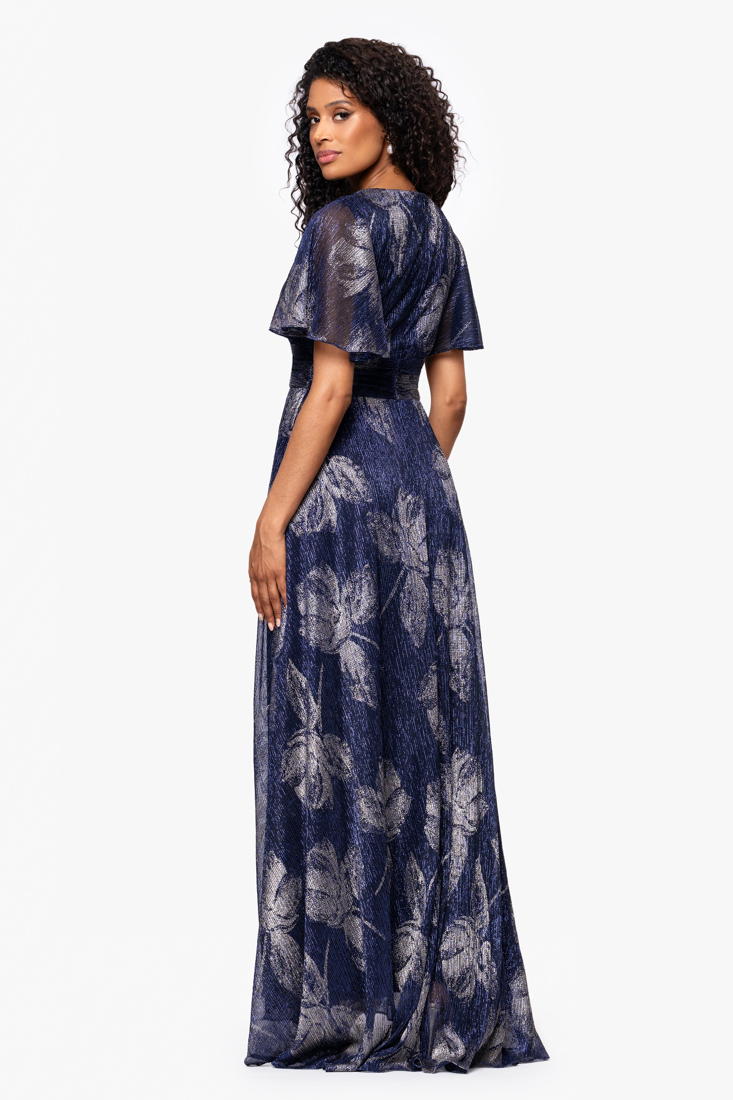 "Chloe" Long Short Sleeve Print Dress