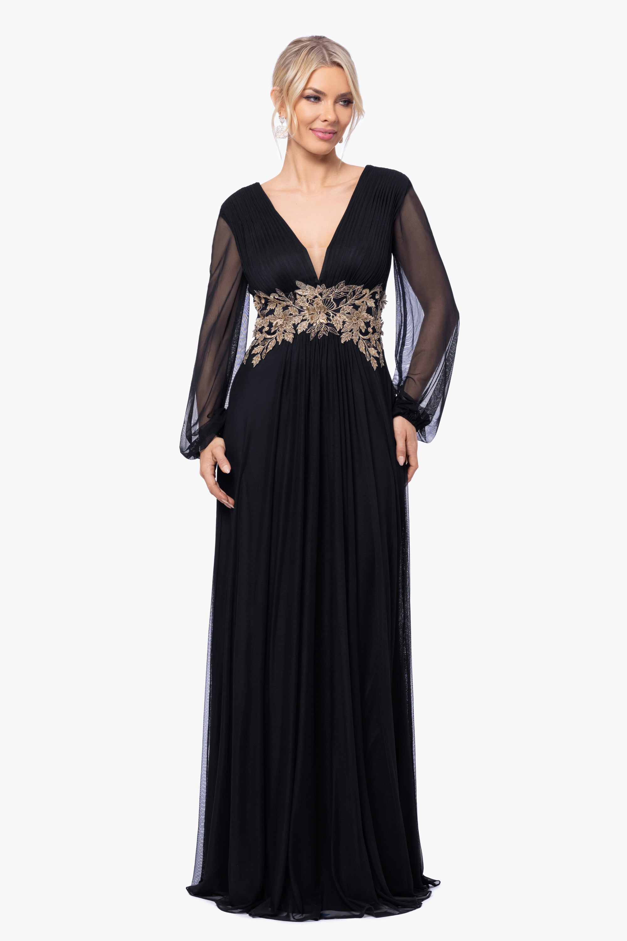 knee length dresses for ladies Natalia Fedner Rose Gold Sparkly Knit Maxi Dress