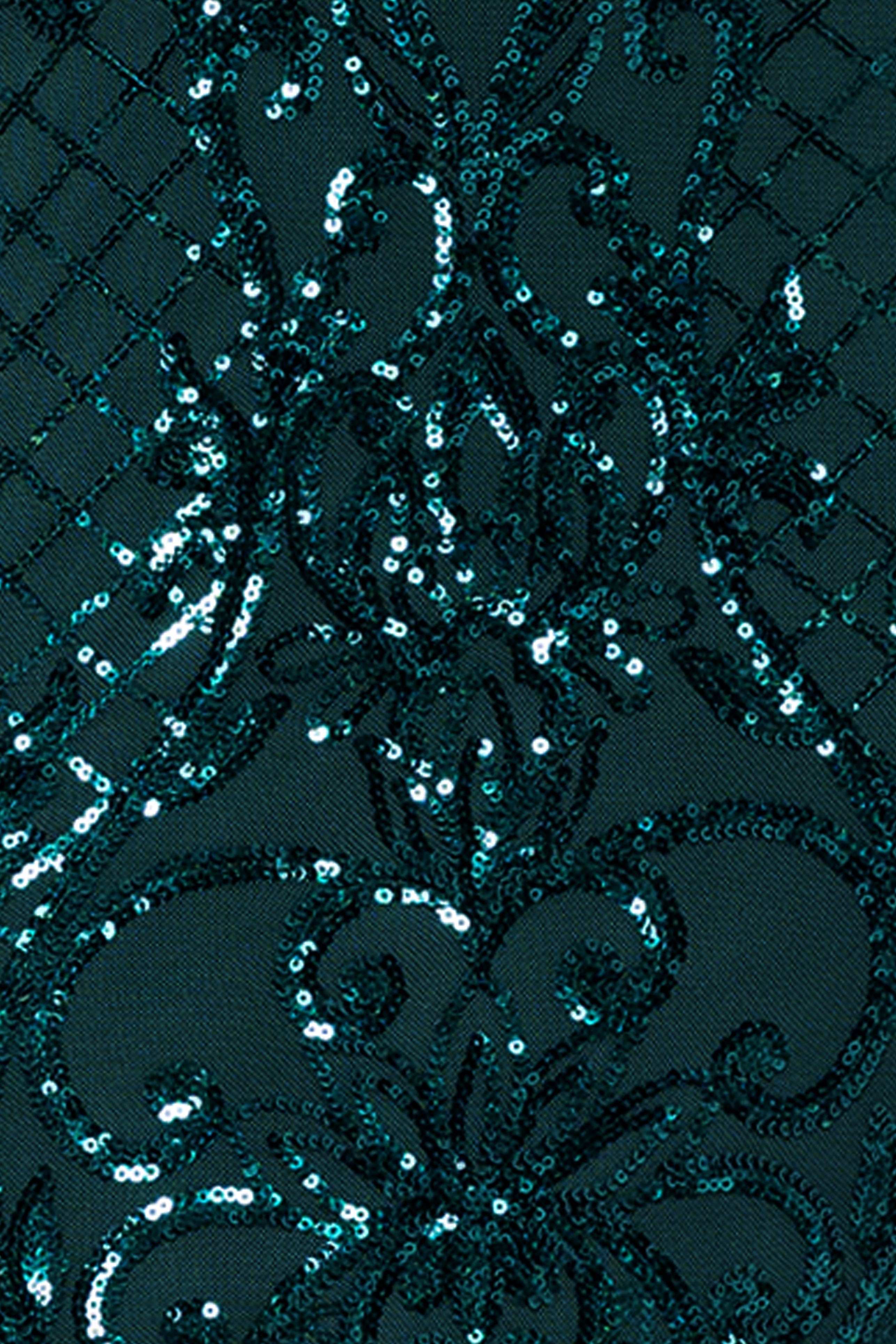 "Nara" Placement Sequin Long Sleeve Dress