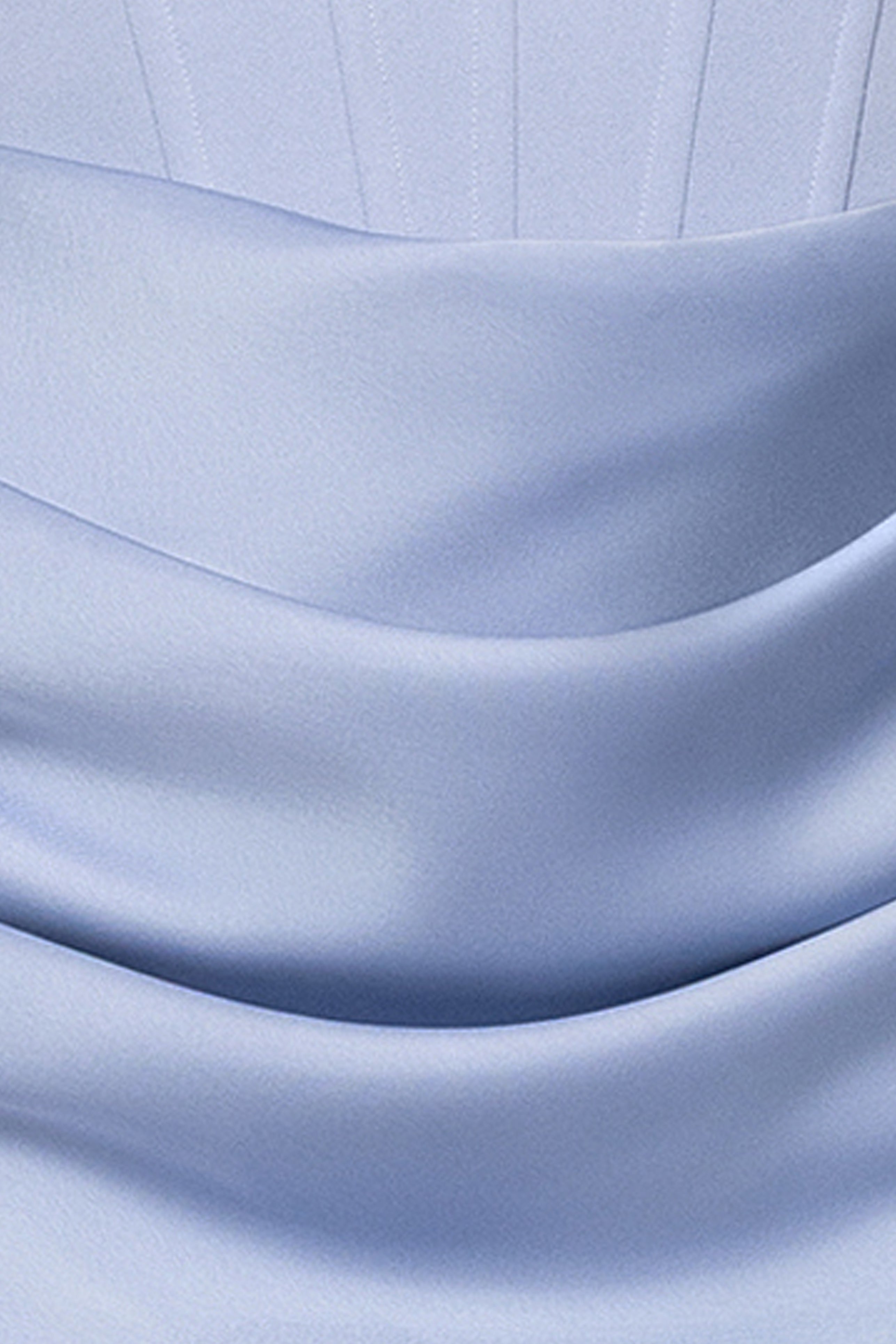 "Debra" Long Strapless Scuba Crepe and Satin Gown