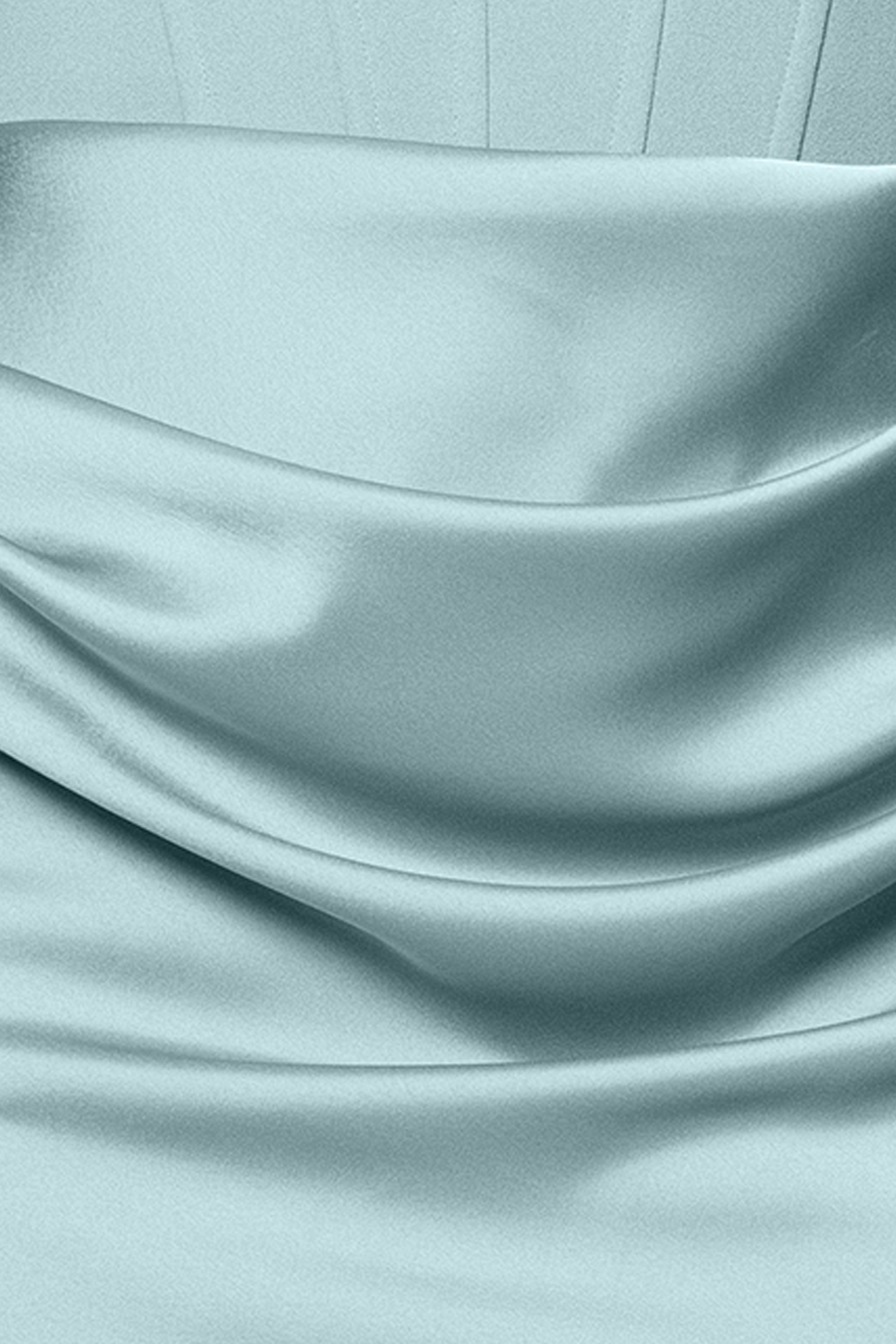 "Debra" Long Strapless Scuba Crepe and Satin Gown