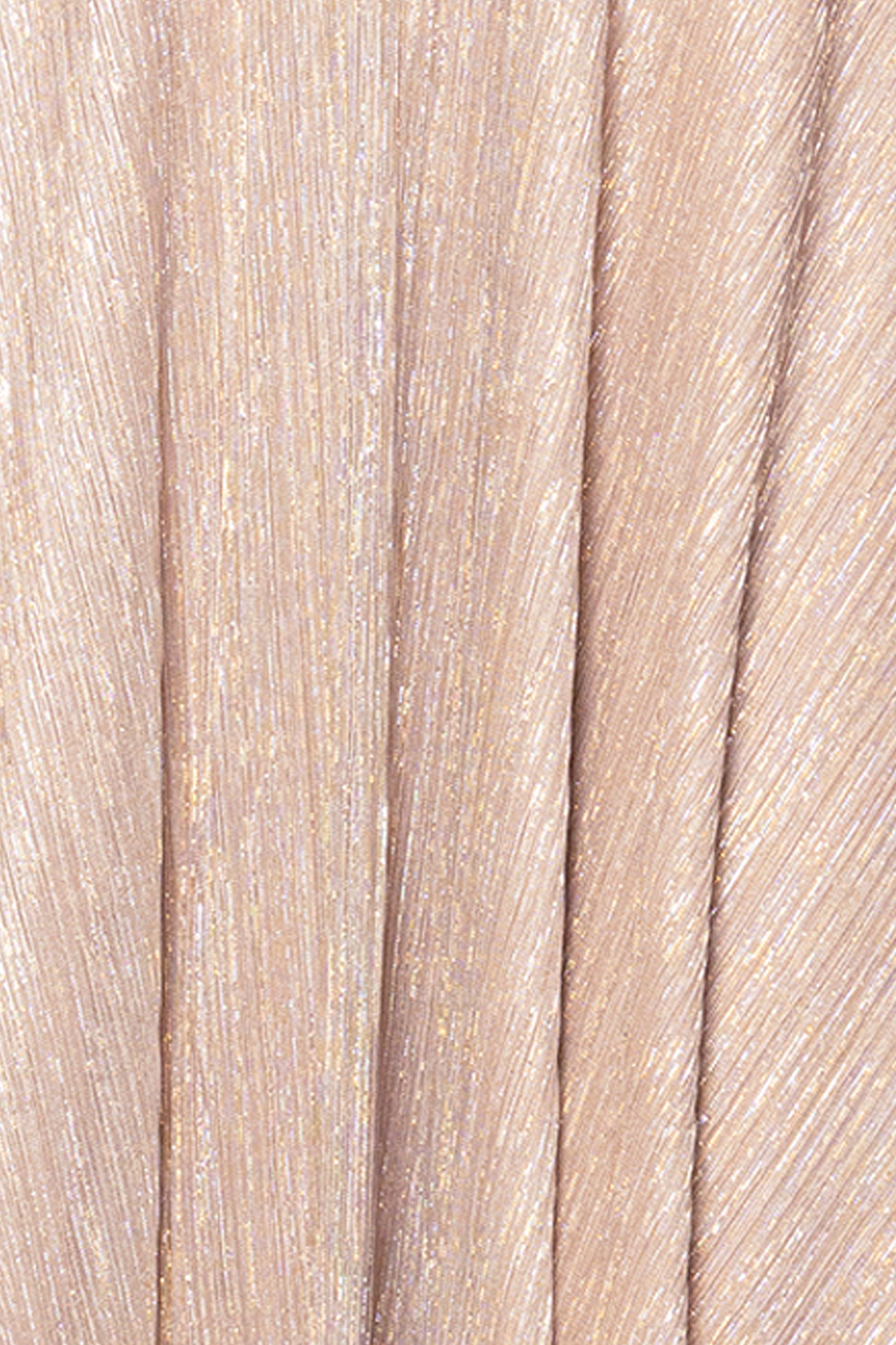 "Cheryl" Long Sleeve V Neck Metallic Knit Floor Length Dress