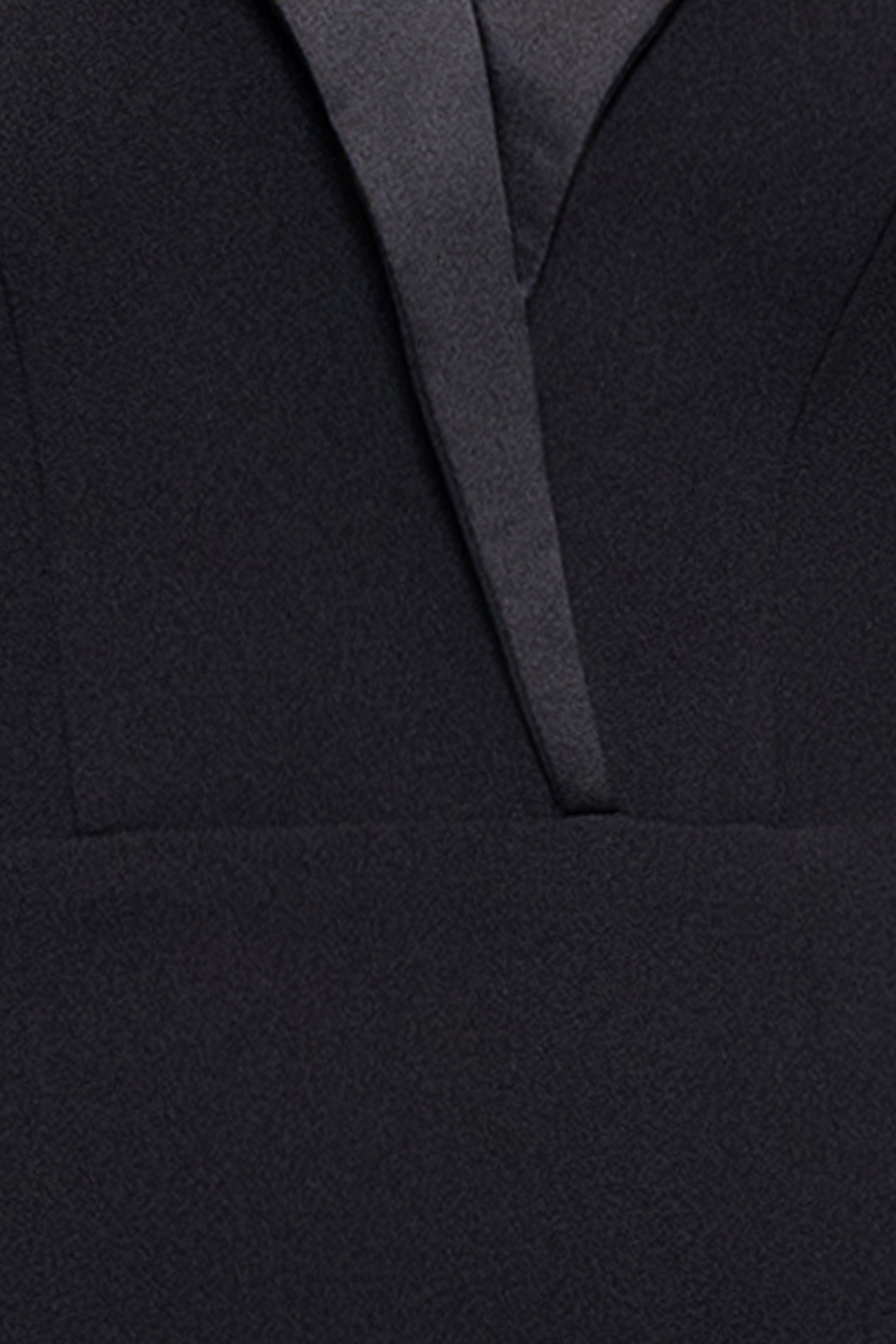 "Rosanna" Scuba Crepe and Chiffon Floor Length Tuxedo Dress