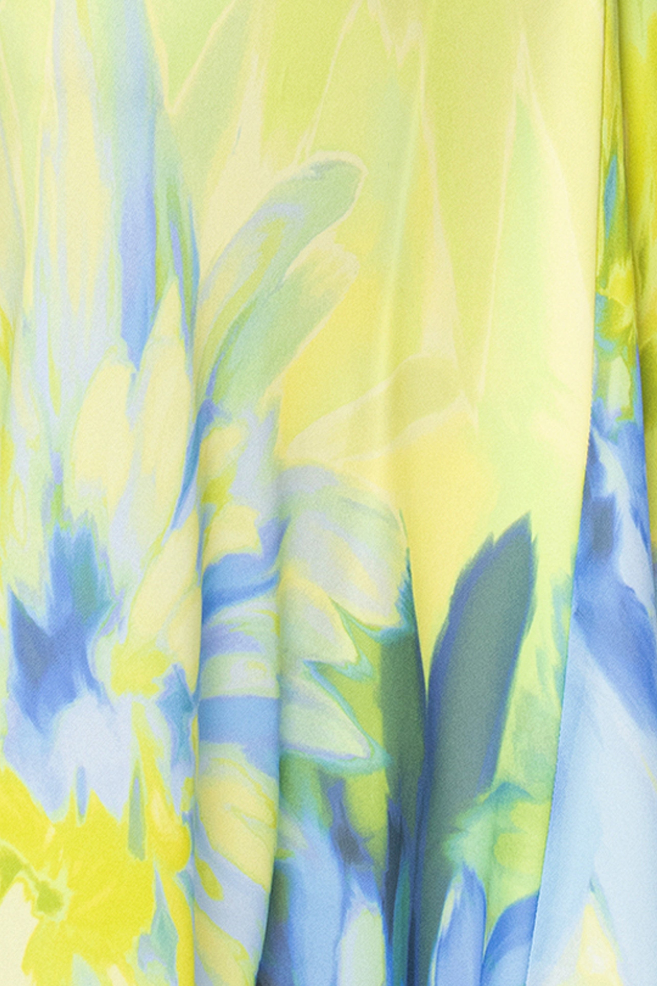 "Isabel" Print Chiffon Cowl Neck Floor Length Dress