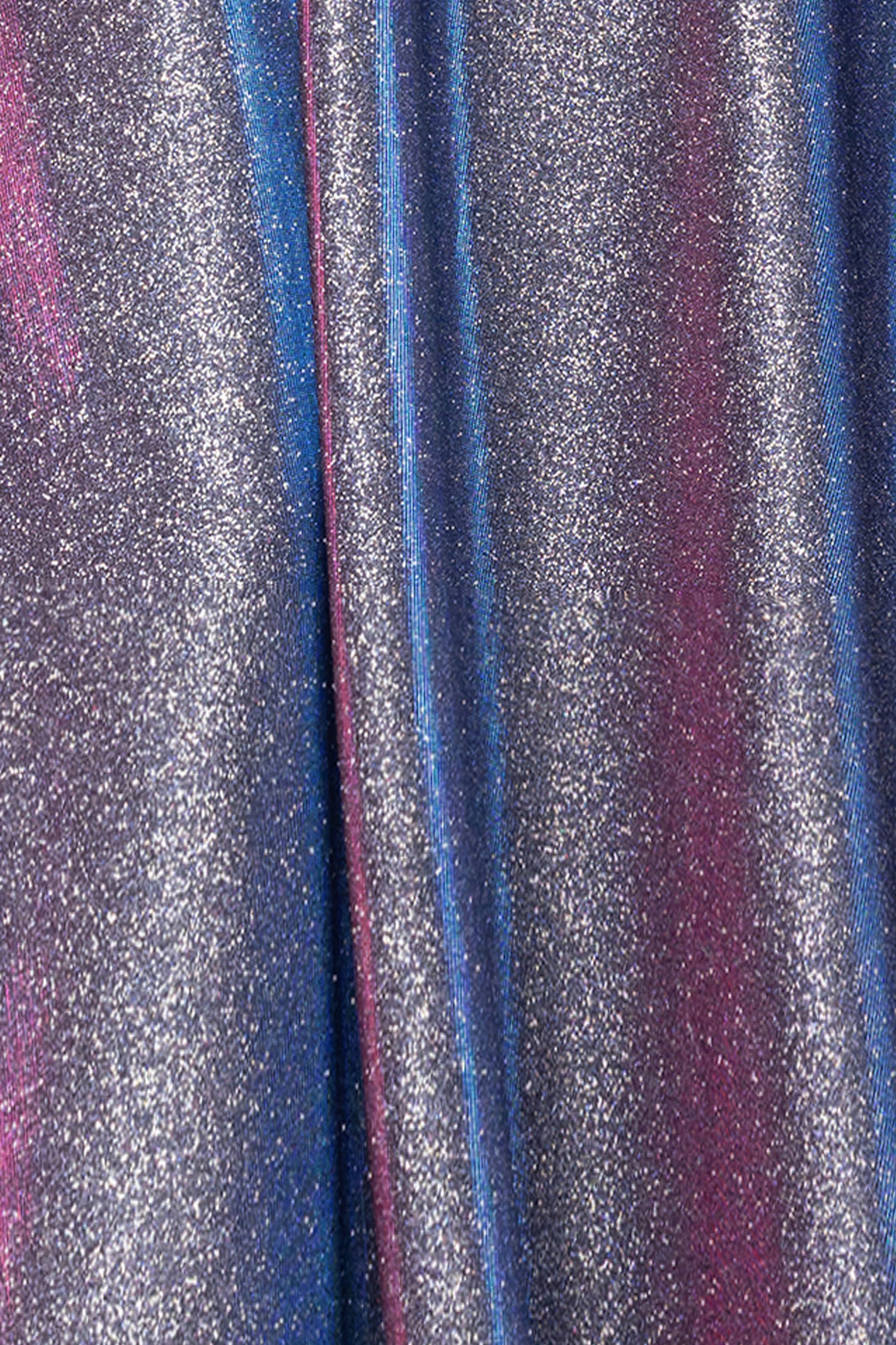 "Kendra" Galaxy Glitter Off the Shoulder Floor Length Gown