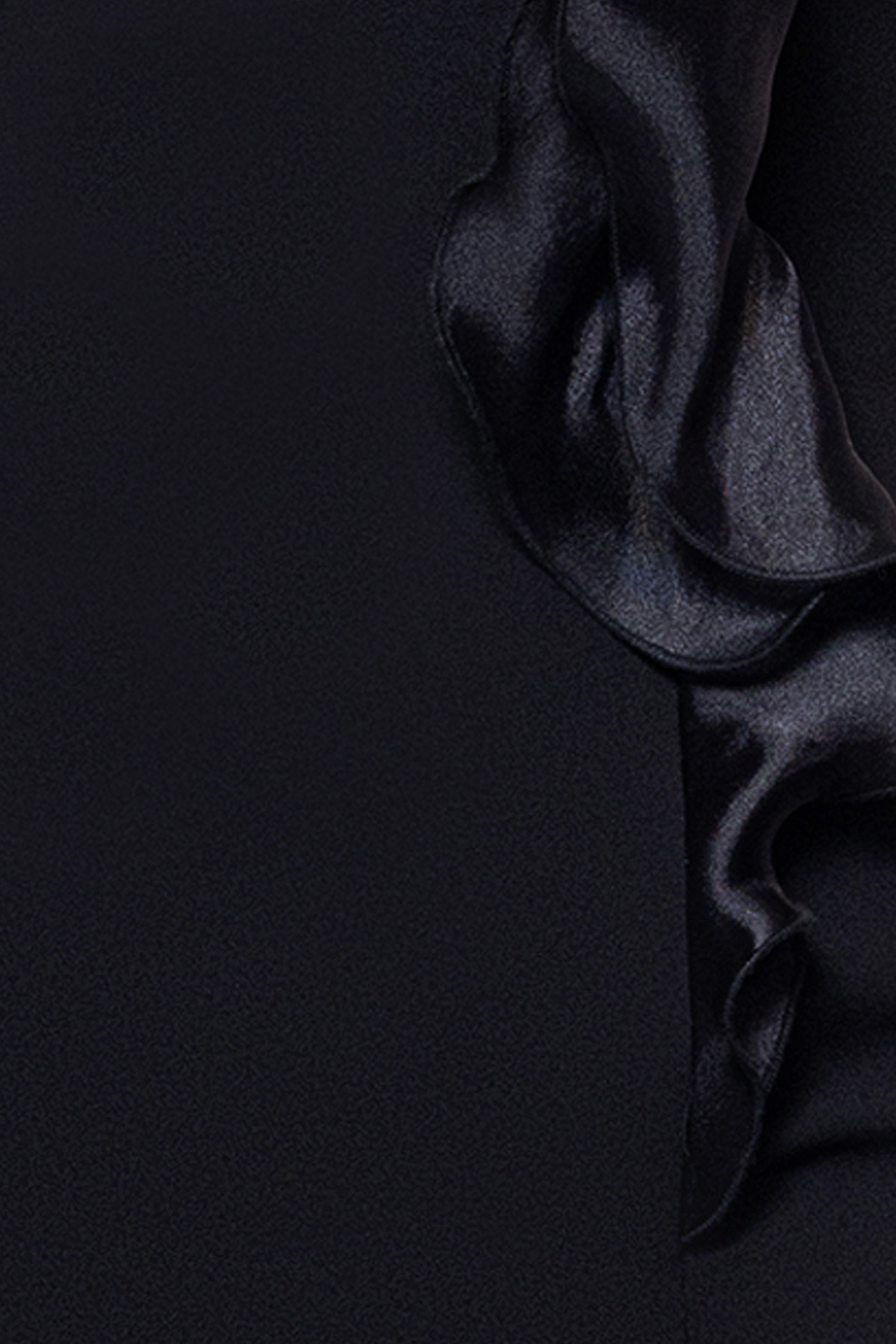 "Drea" Scuba Crepe Drop Shoulder Ruffle Dress