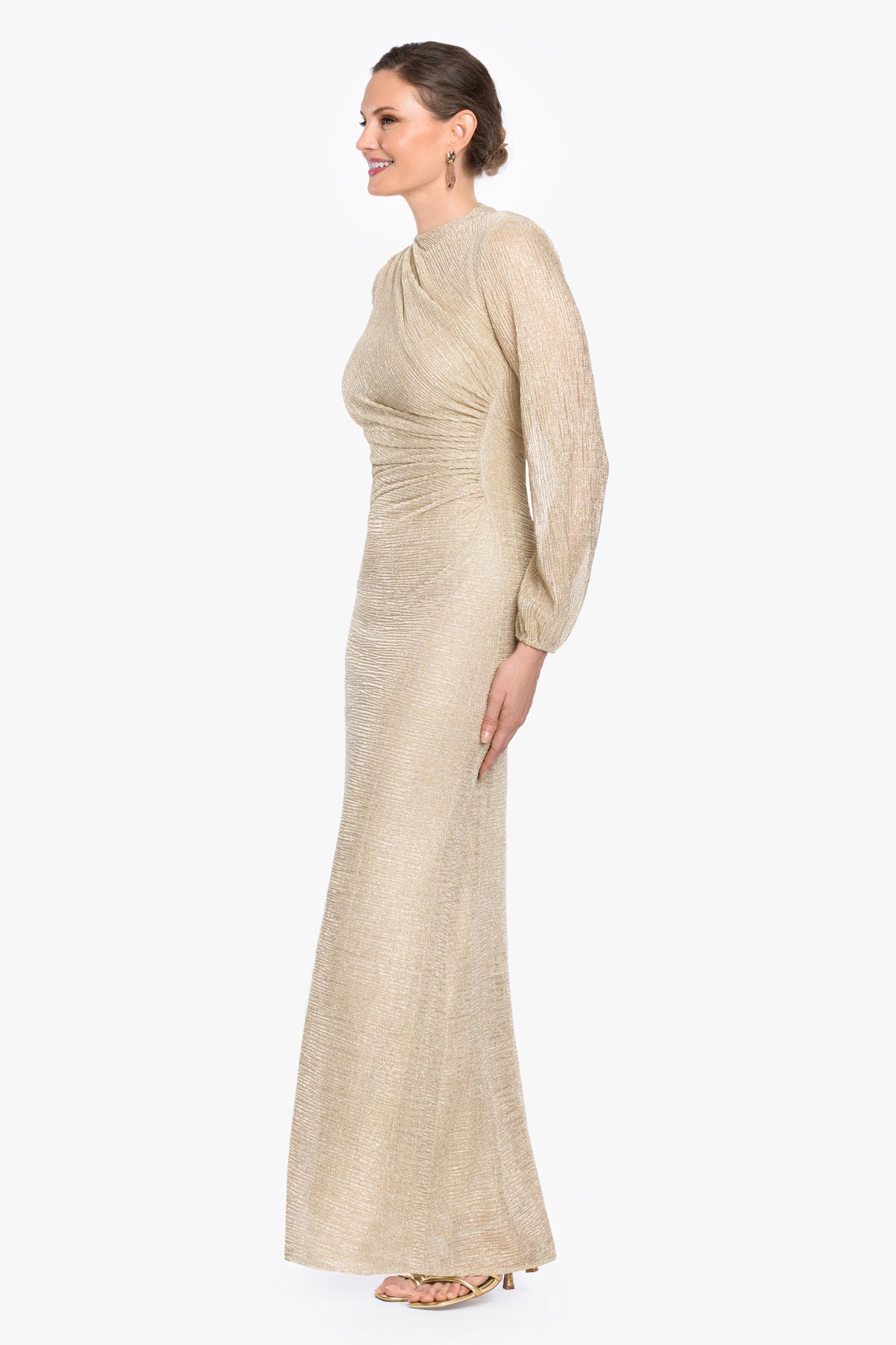 "Jayline" Metallic Long Sleeve Dress