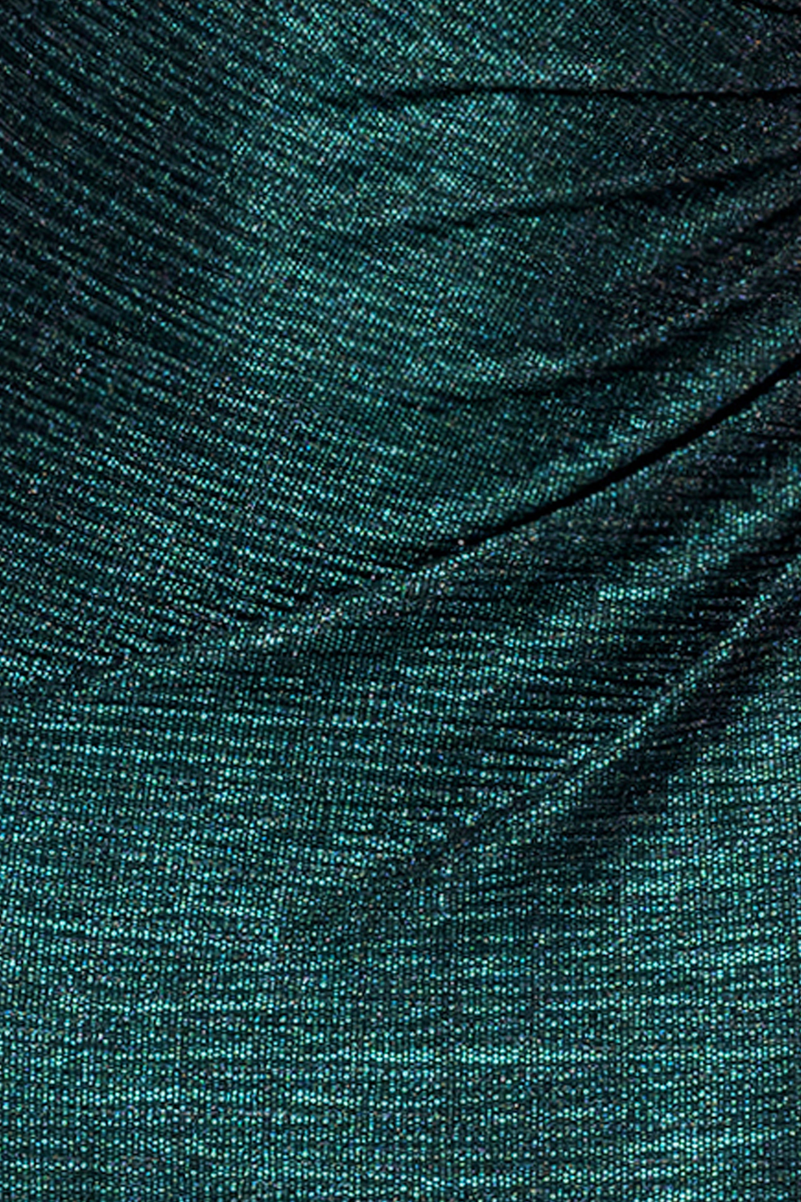 Petite "Jayline" Crinkle Metallic Long Sleeve Floor Length Dress