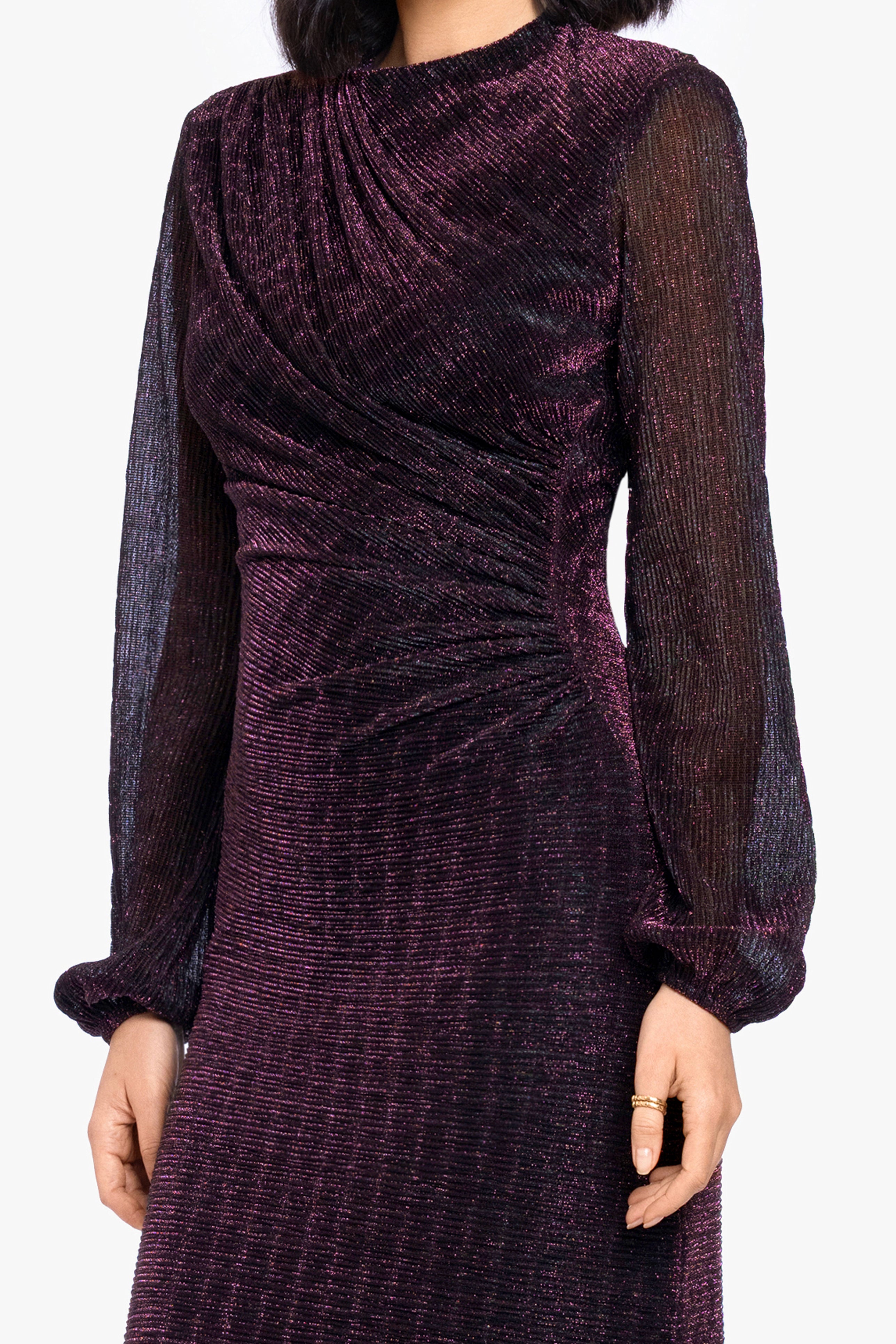 "Jayline" Metallic Long Sleeve Dress