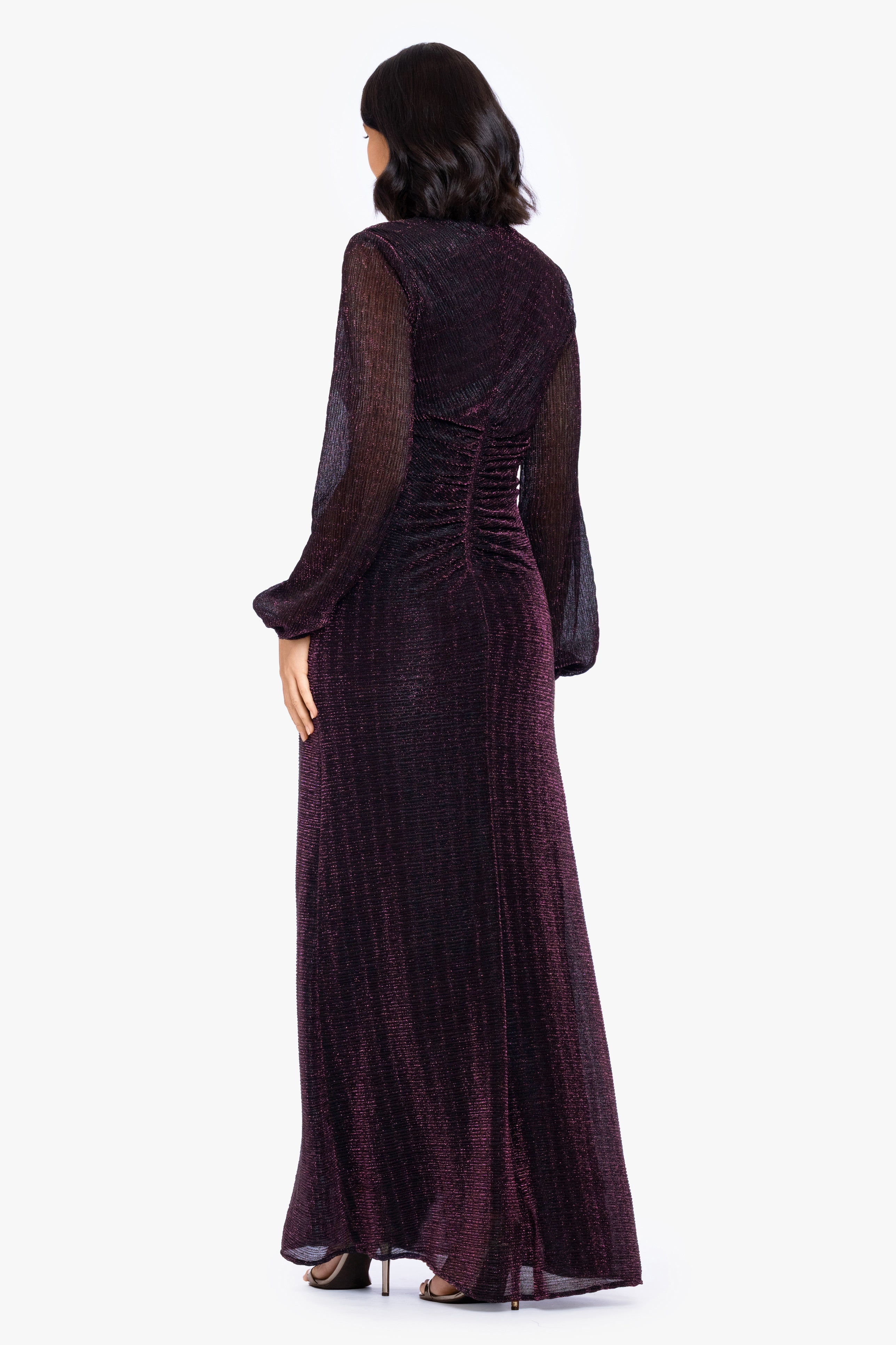 "Jayline" Metallic Long Sleeve Dress