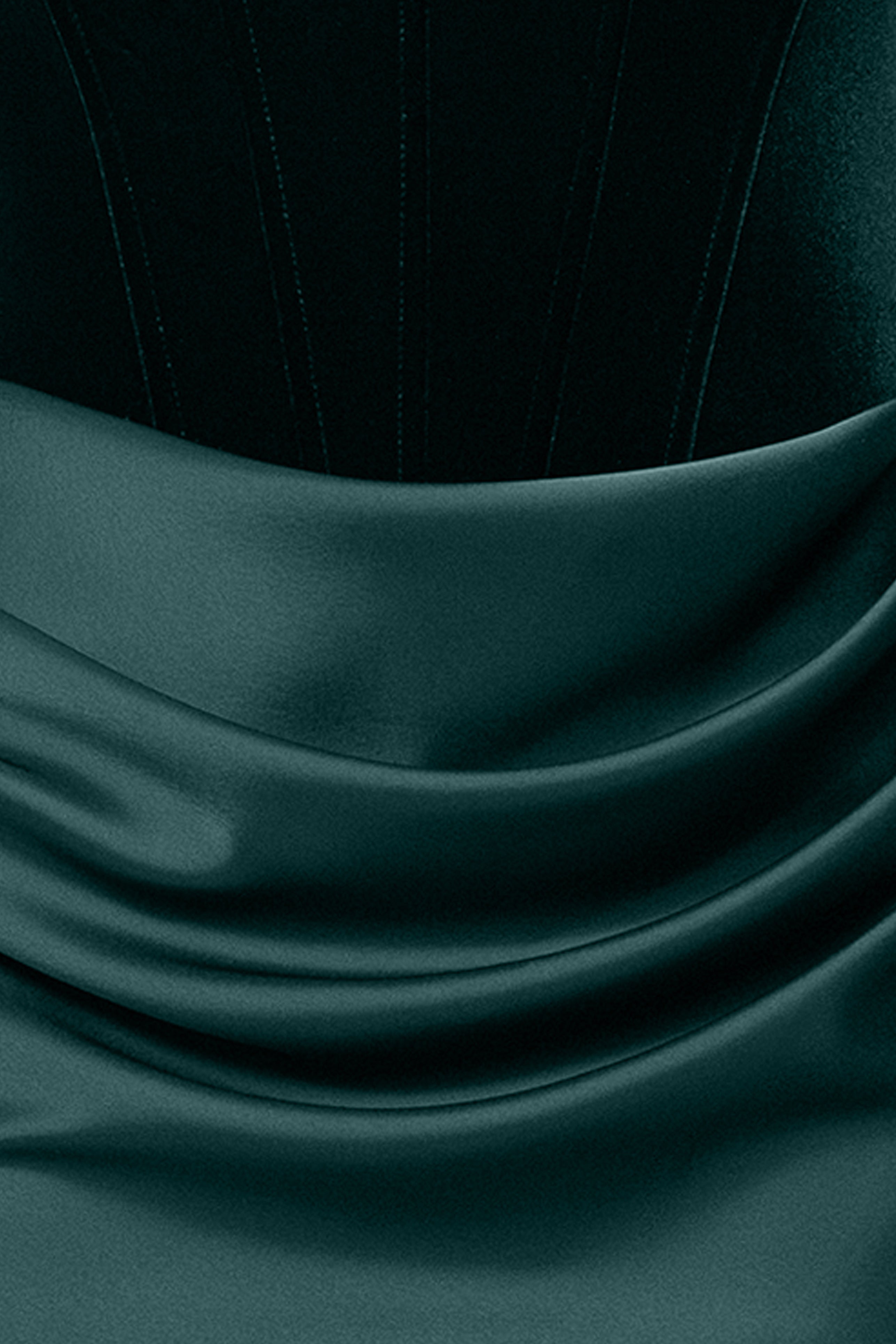 "Lynn" Velvet & Satin Strapless Gown