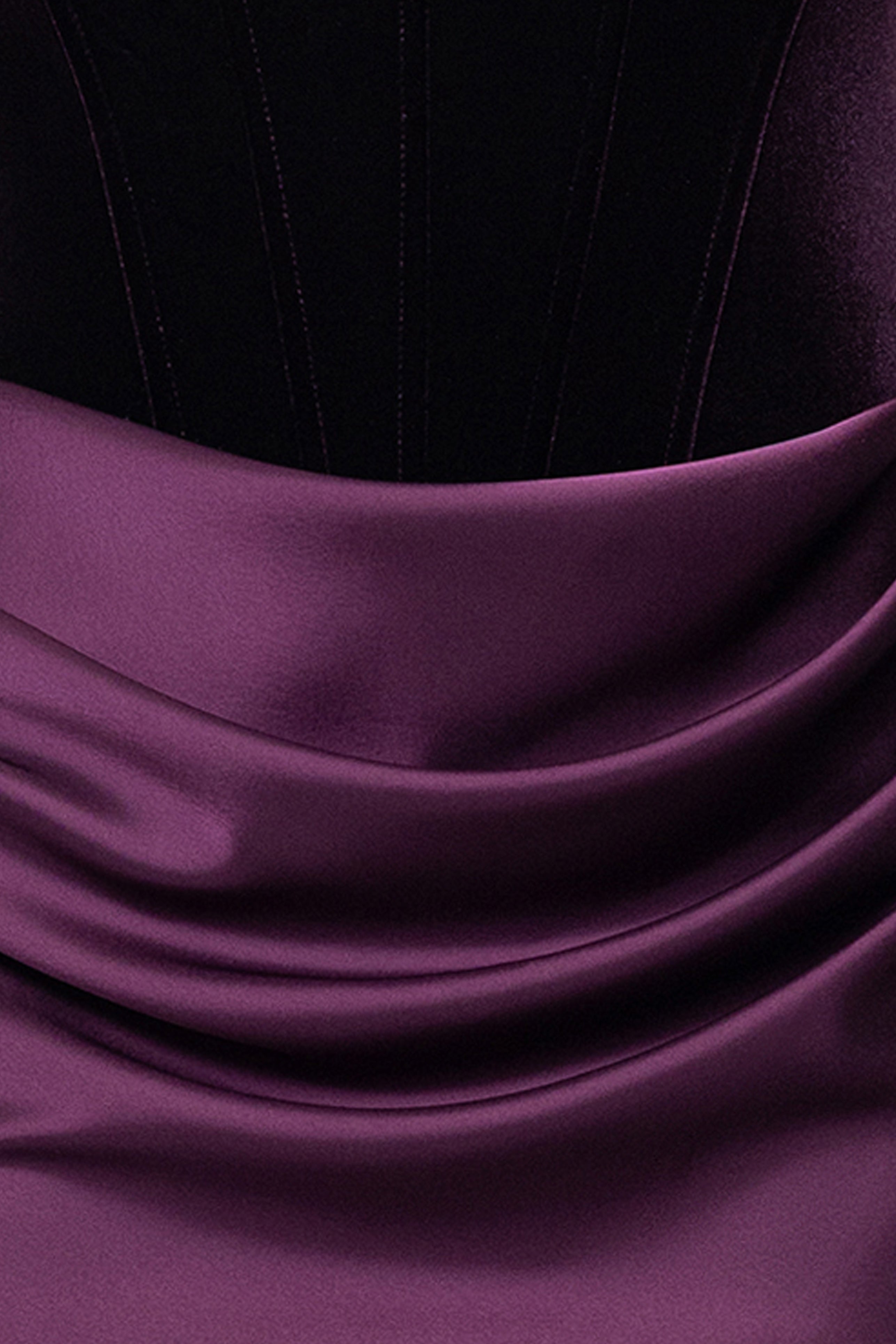 "Lynn" Long Strapless Velvet and Satin Gown