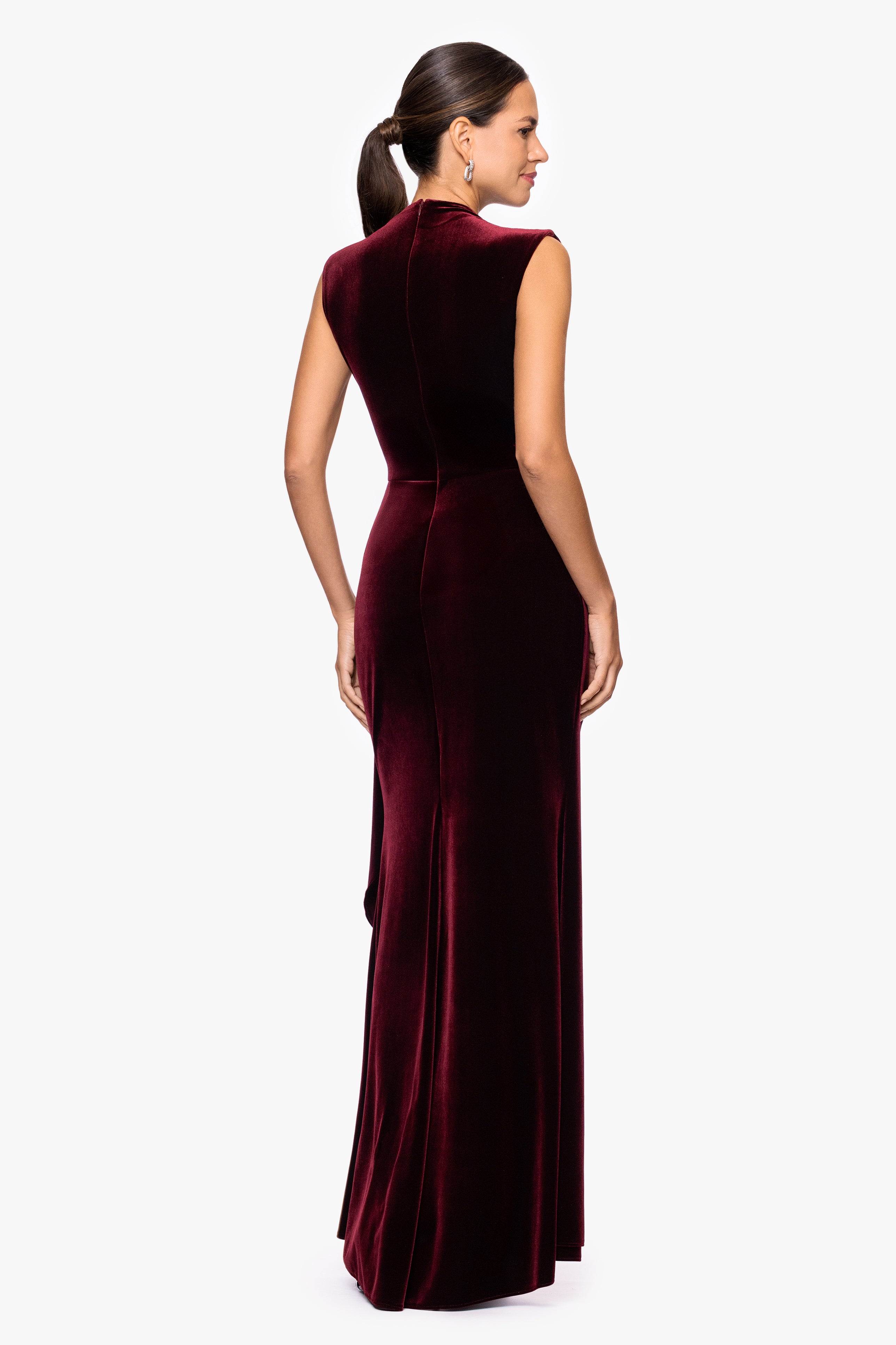 "Cherie" Velvet Side Ruched Dress