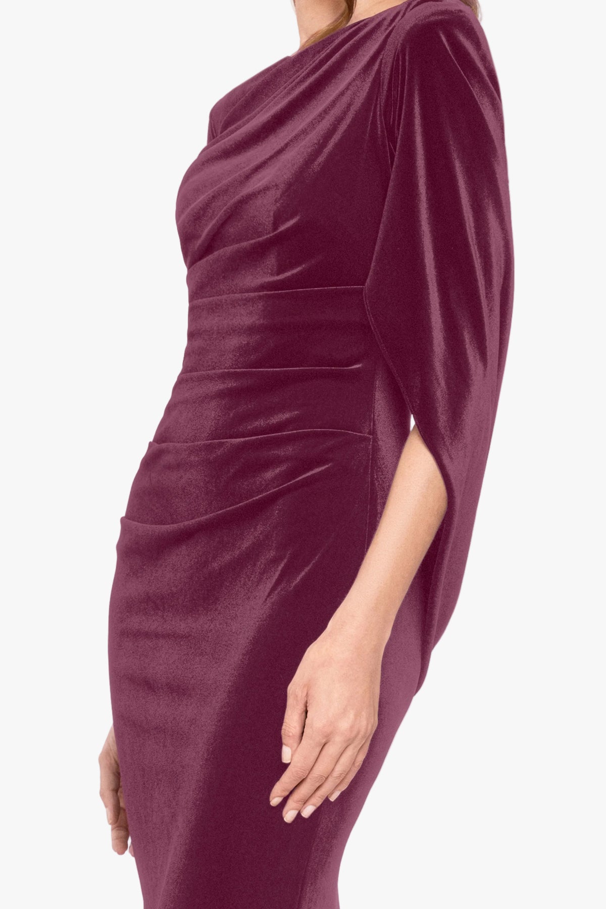 "Audrey" Velvet Draped Back Dress