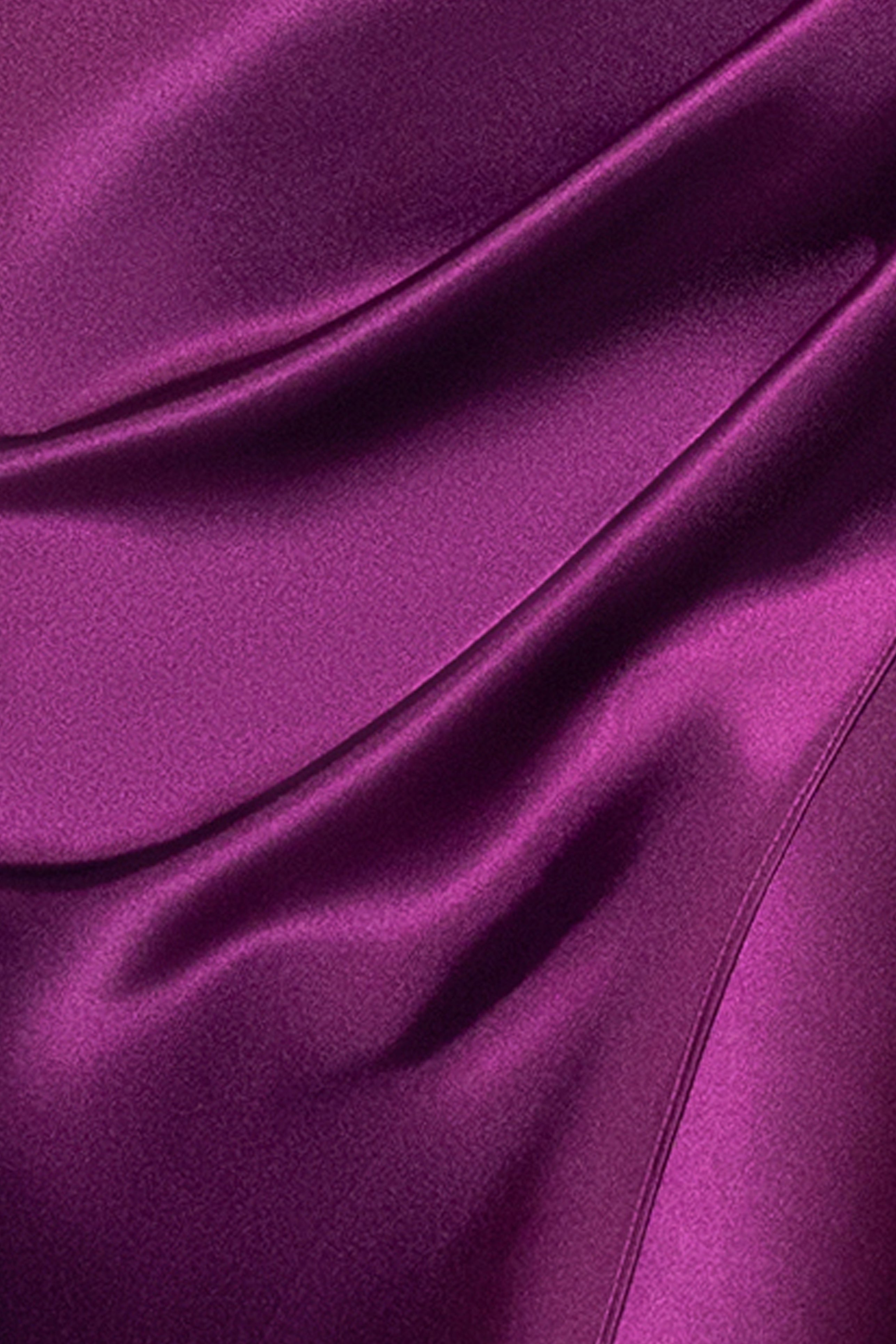 "Antonia" Satin Cowl Halter Neck Rouched Floor Length Dress