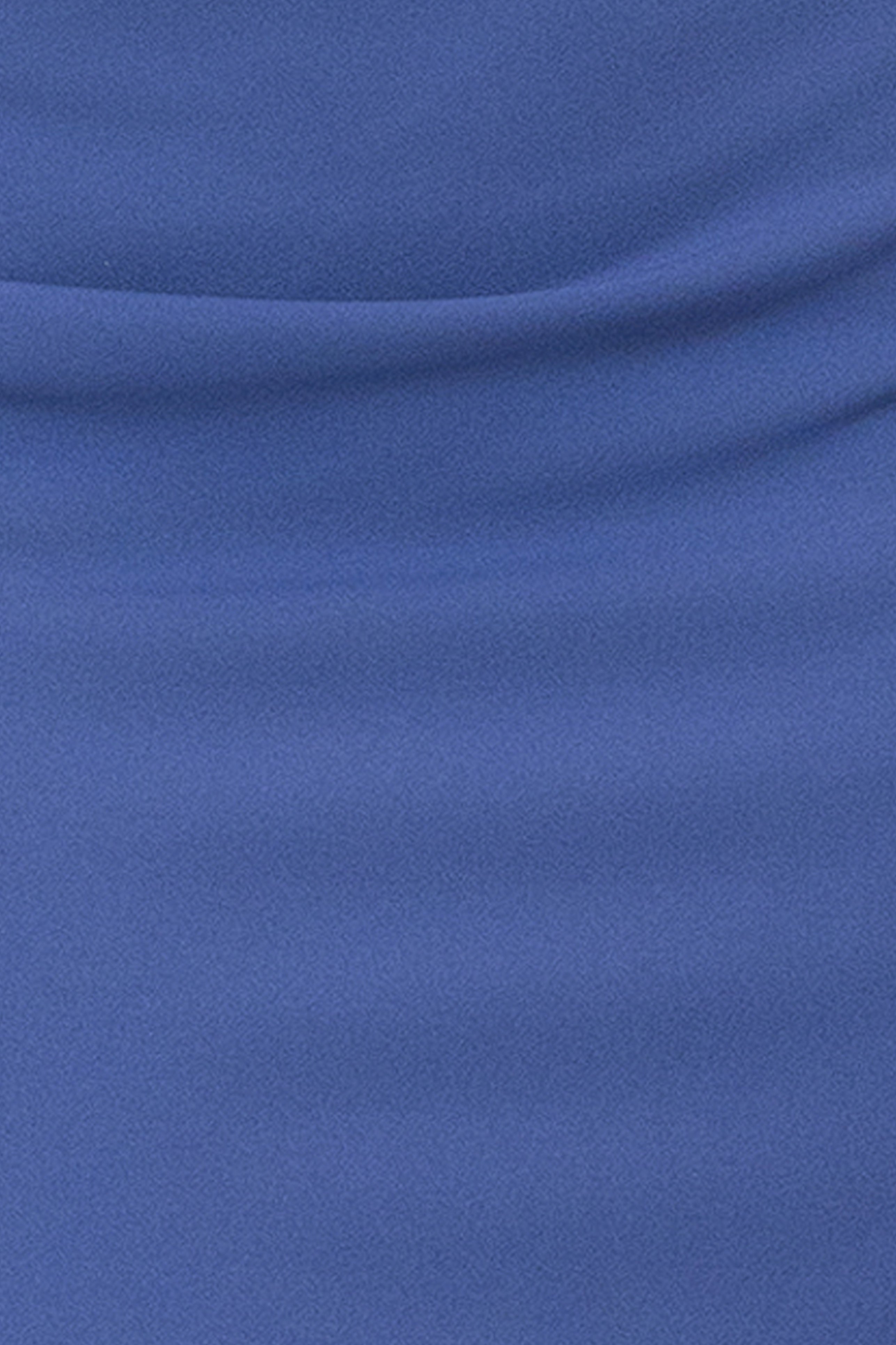 “Katalina” Petite Scuba Crepe Ruched Mock Neck Dress