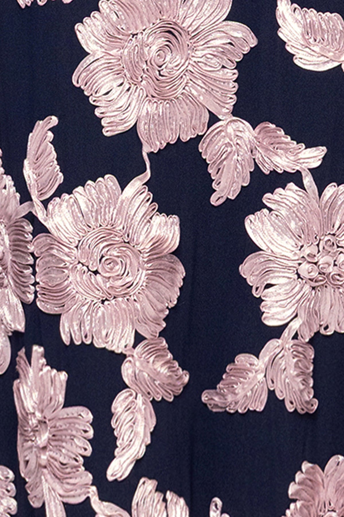 "Georgette" Soutache Off The Shoulder Ribbon Dress