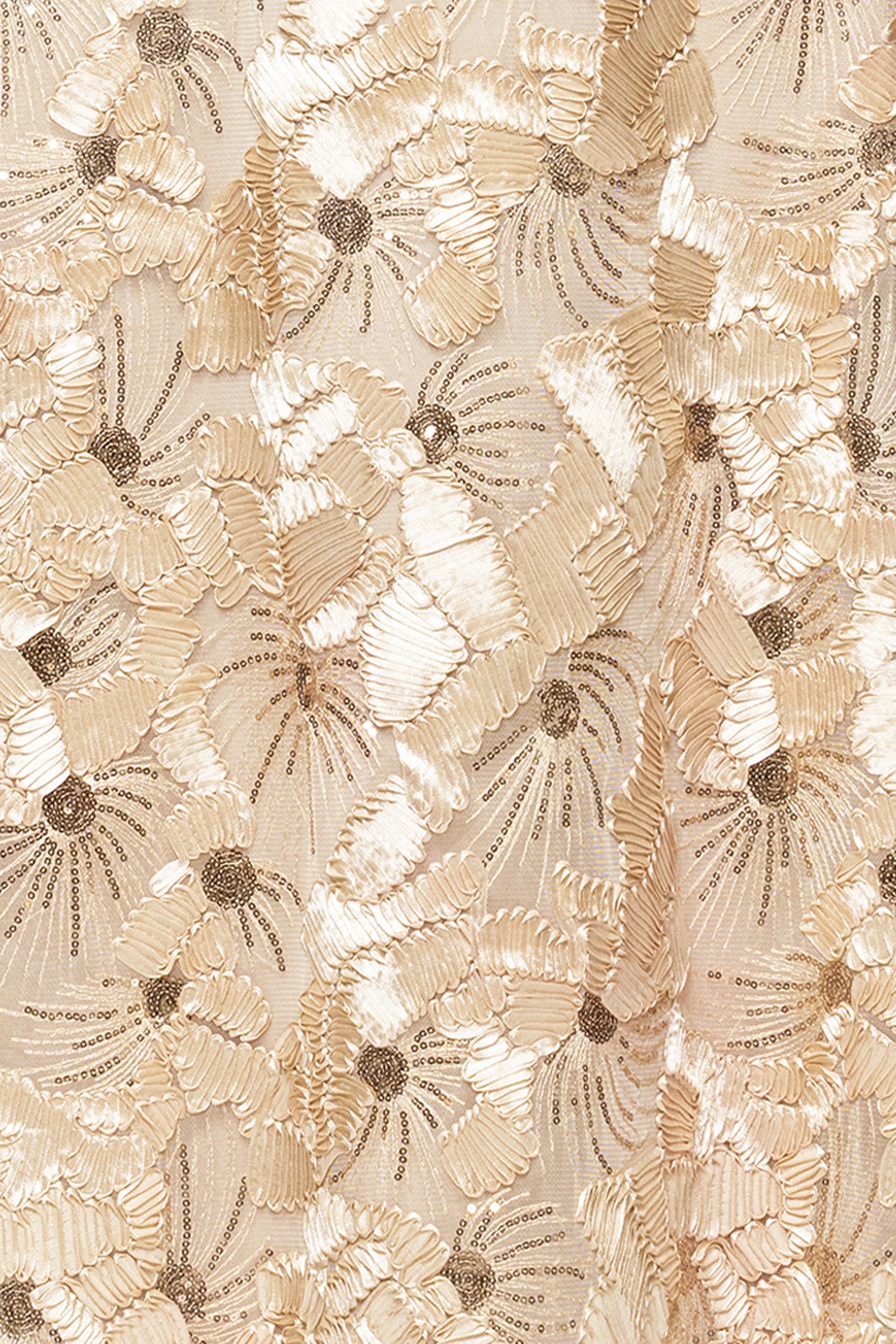 Plus "Teyana" Soutache Sequin Off the Shoulder Floor Length Dress