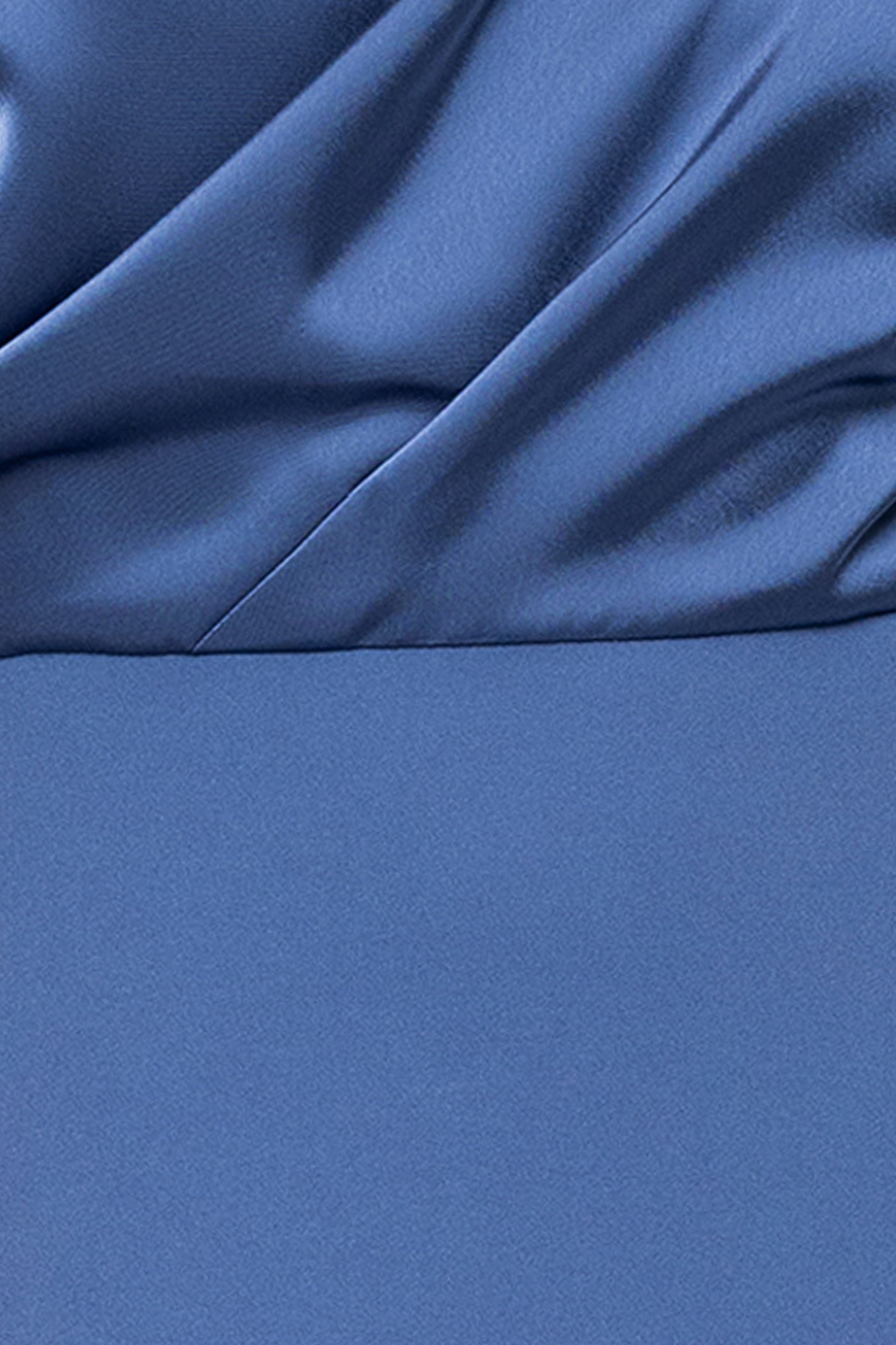 "Ana" Scuba Crepe Satin Drop Shoulder Floor Length Dress