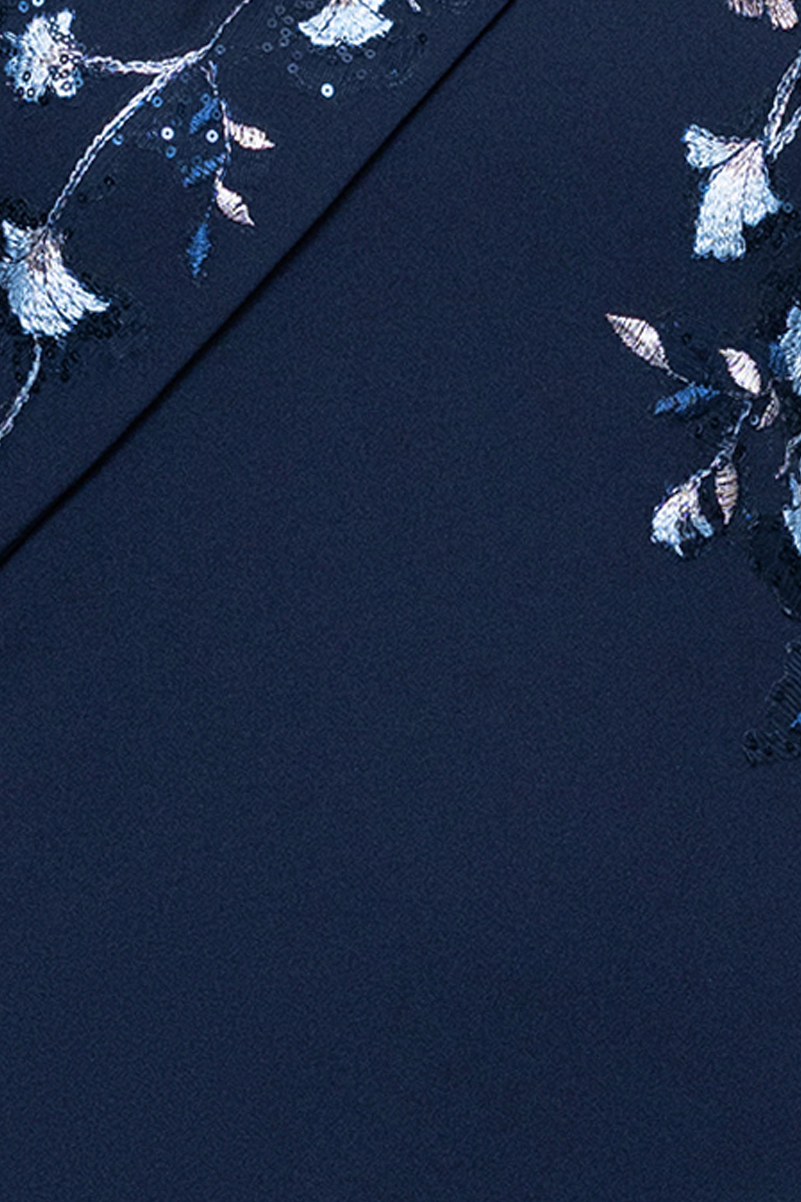 "Corinna" Scuba Crepe Embellished One Shoulder Floor Length Dress