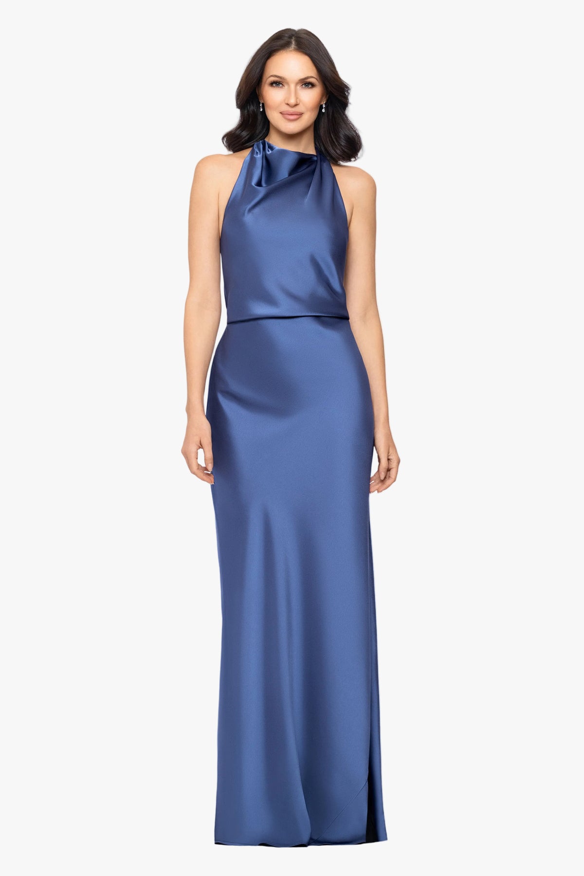 "Amina" Satin Halter Dress