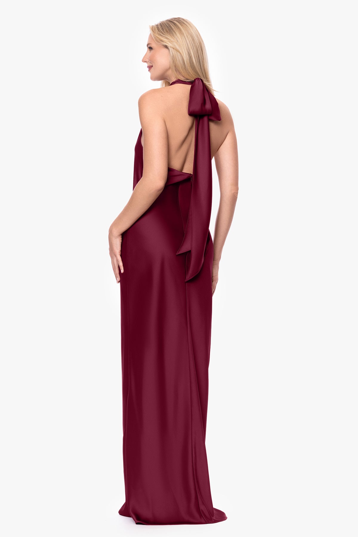"Amina" Satin Halter Dress