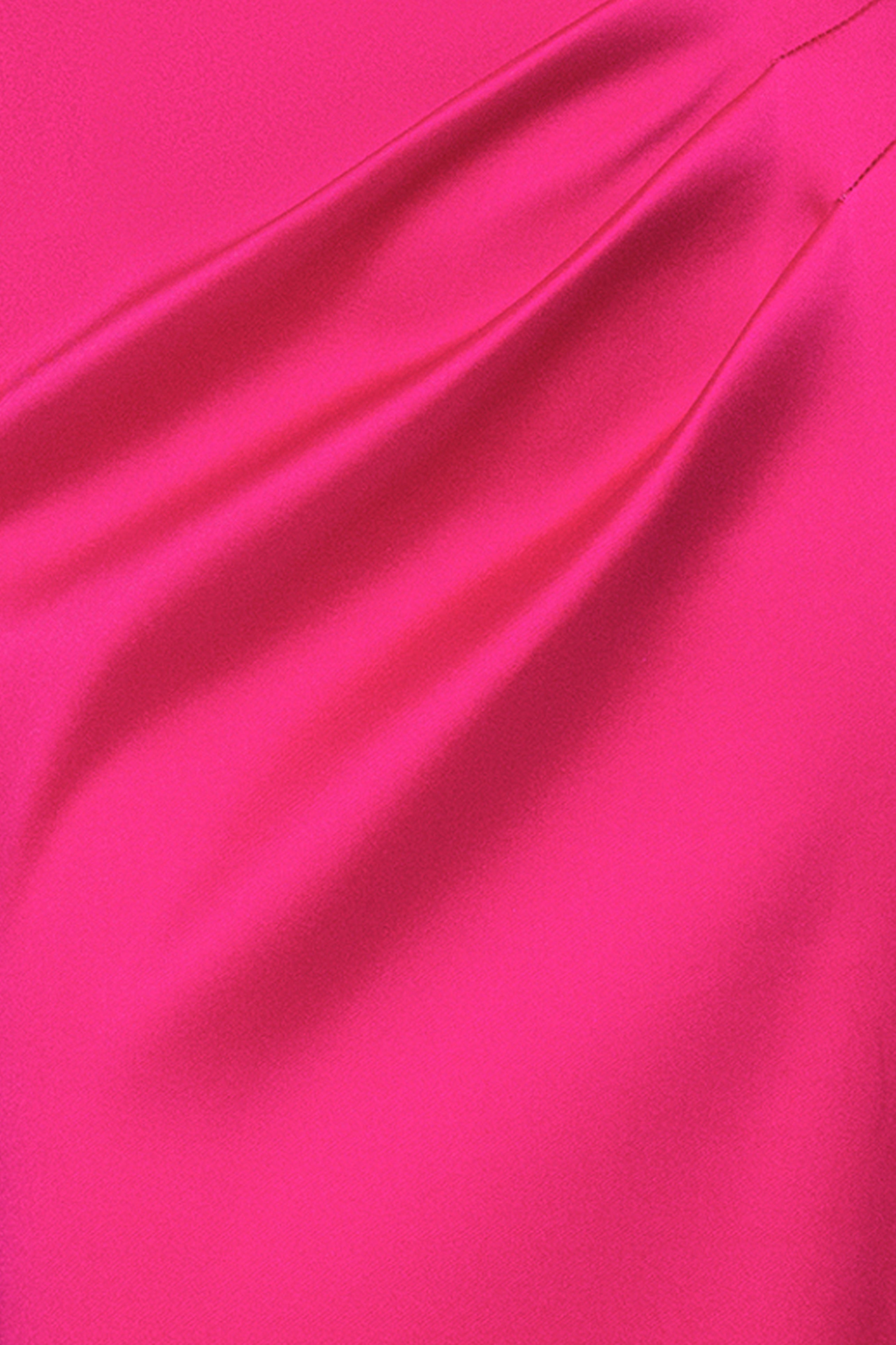 Petite "Rosa" Mikado V-Neck Floor Length Dress