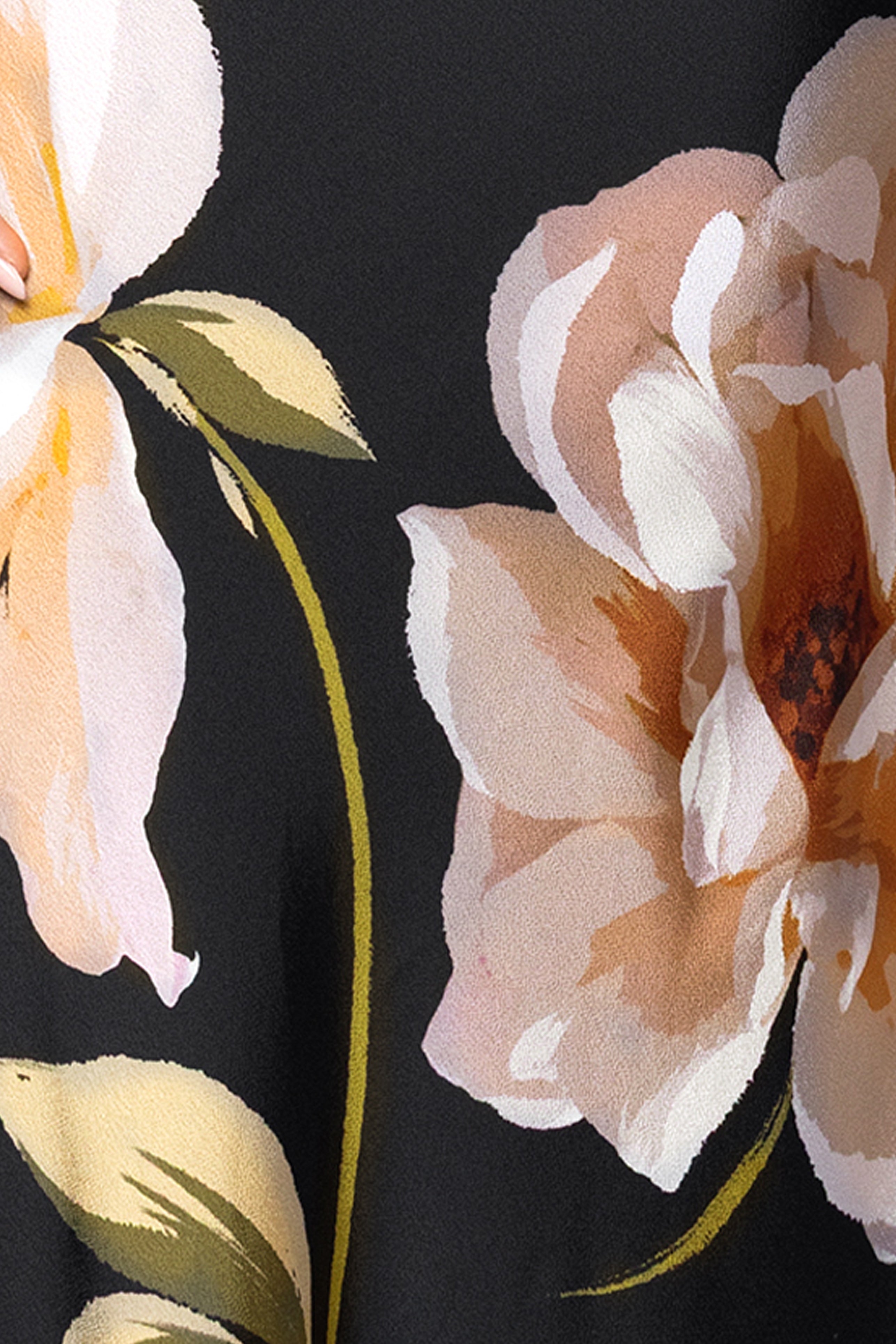 "Nyla" Satin Printed Knot Neck Floor Length Dress