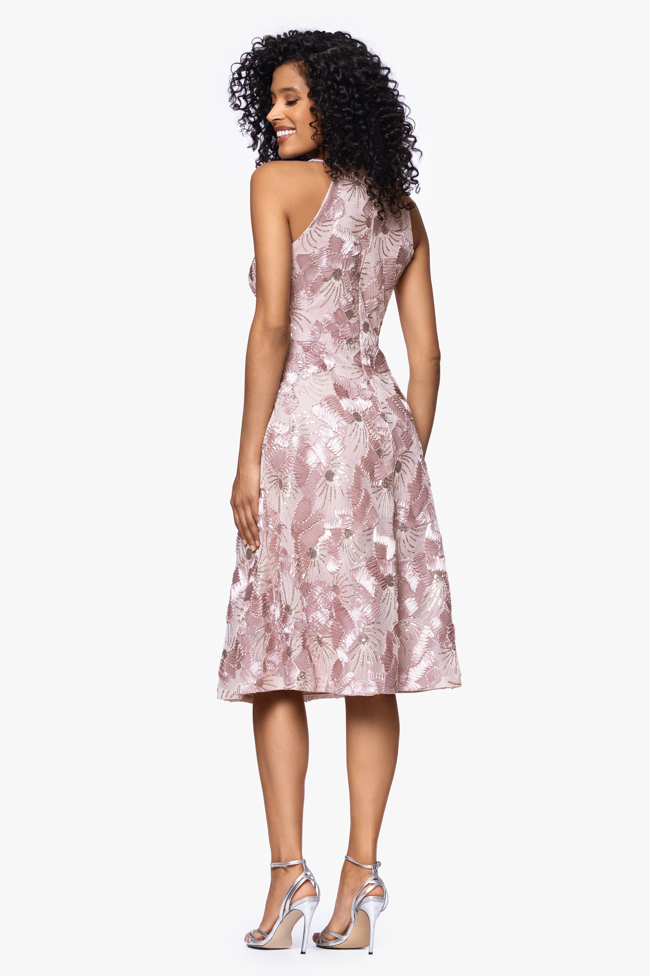 "Piper" Soutache and Sequin Sleeveless Knee Length Dress