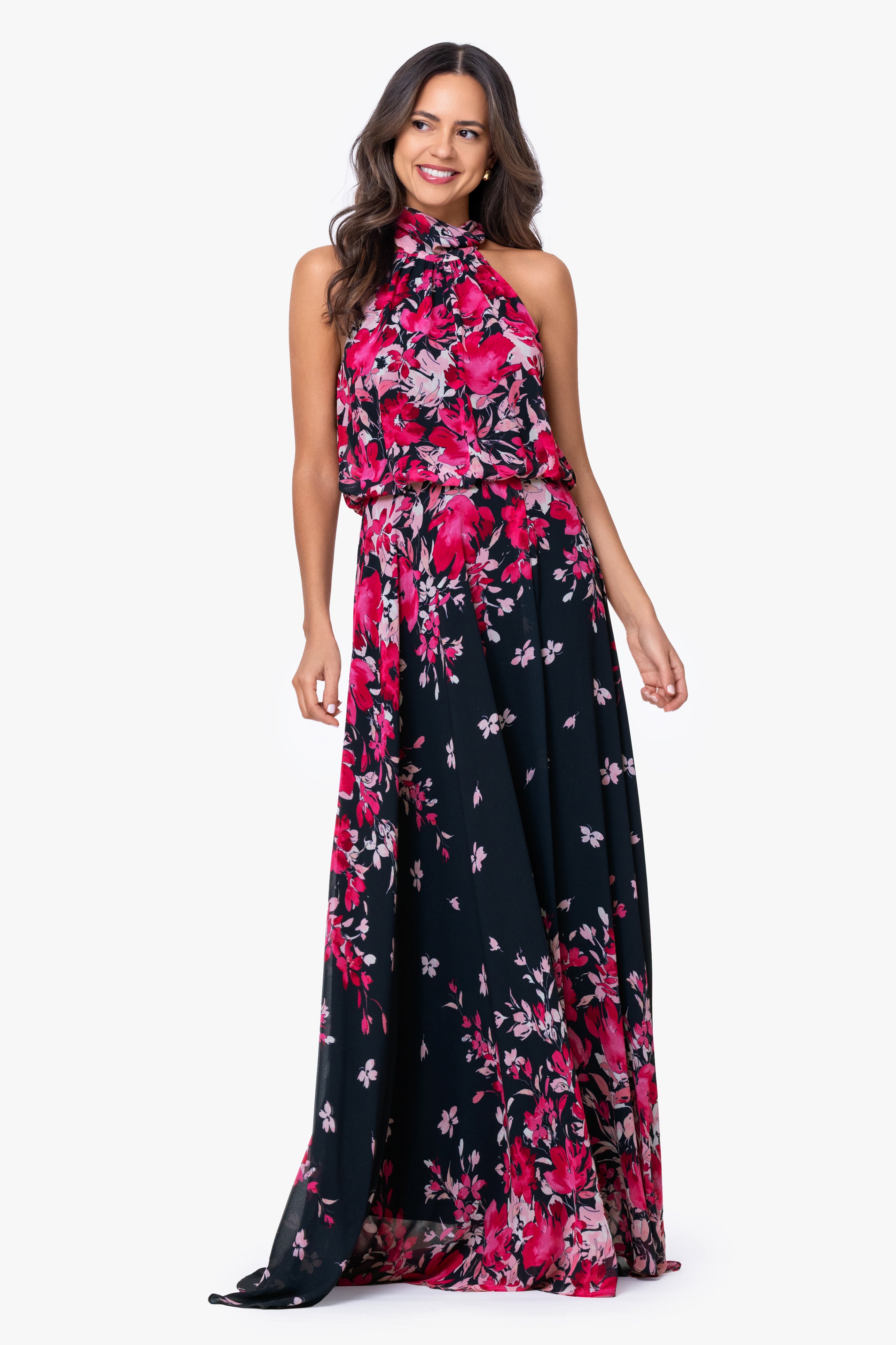 "Felicity" Chiffon Floral Print Dress