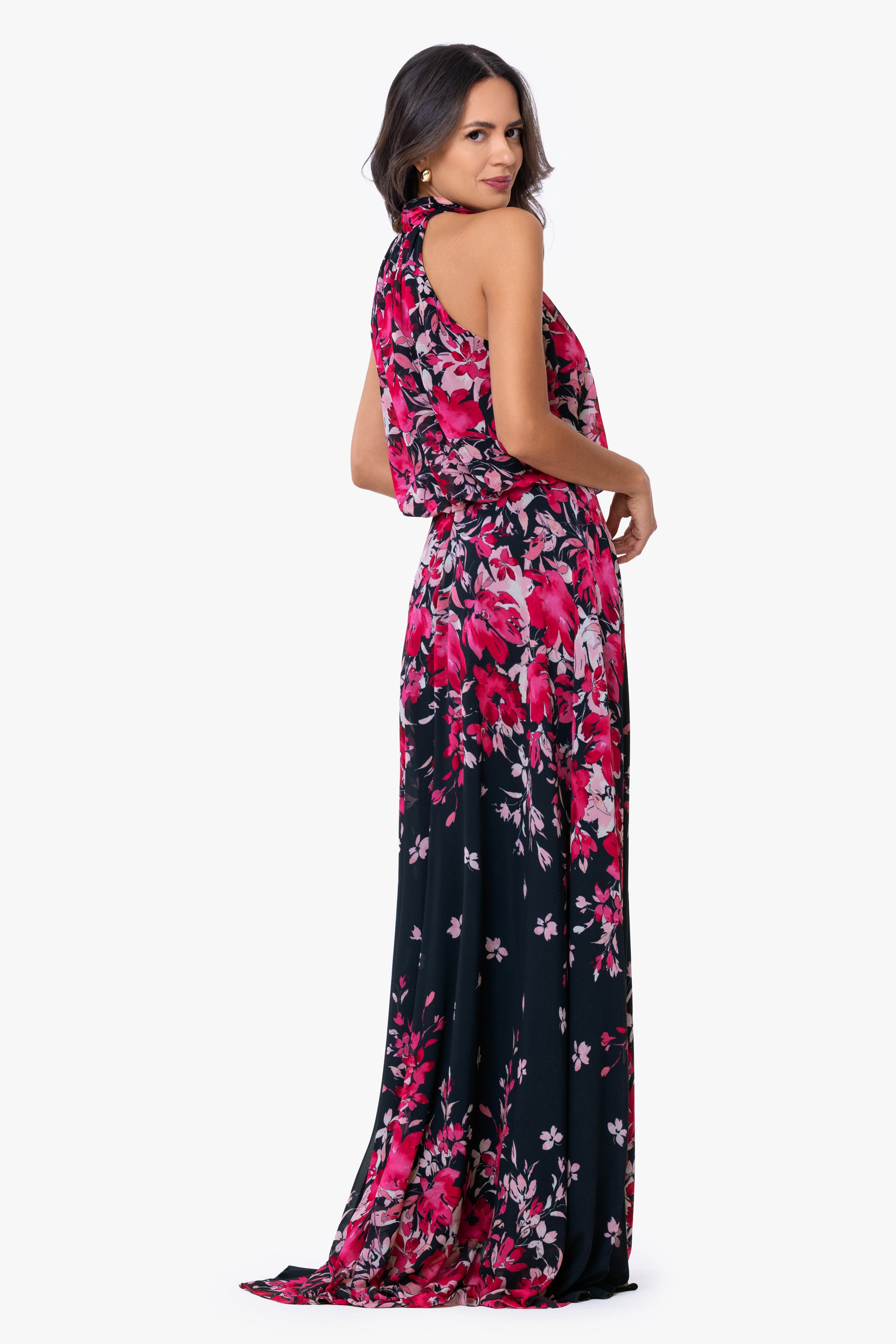 "Felicity" Chiffon Floral Print Dress