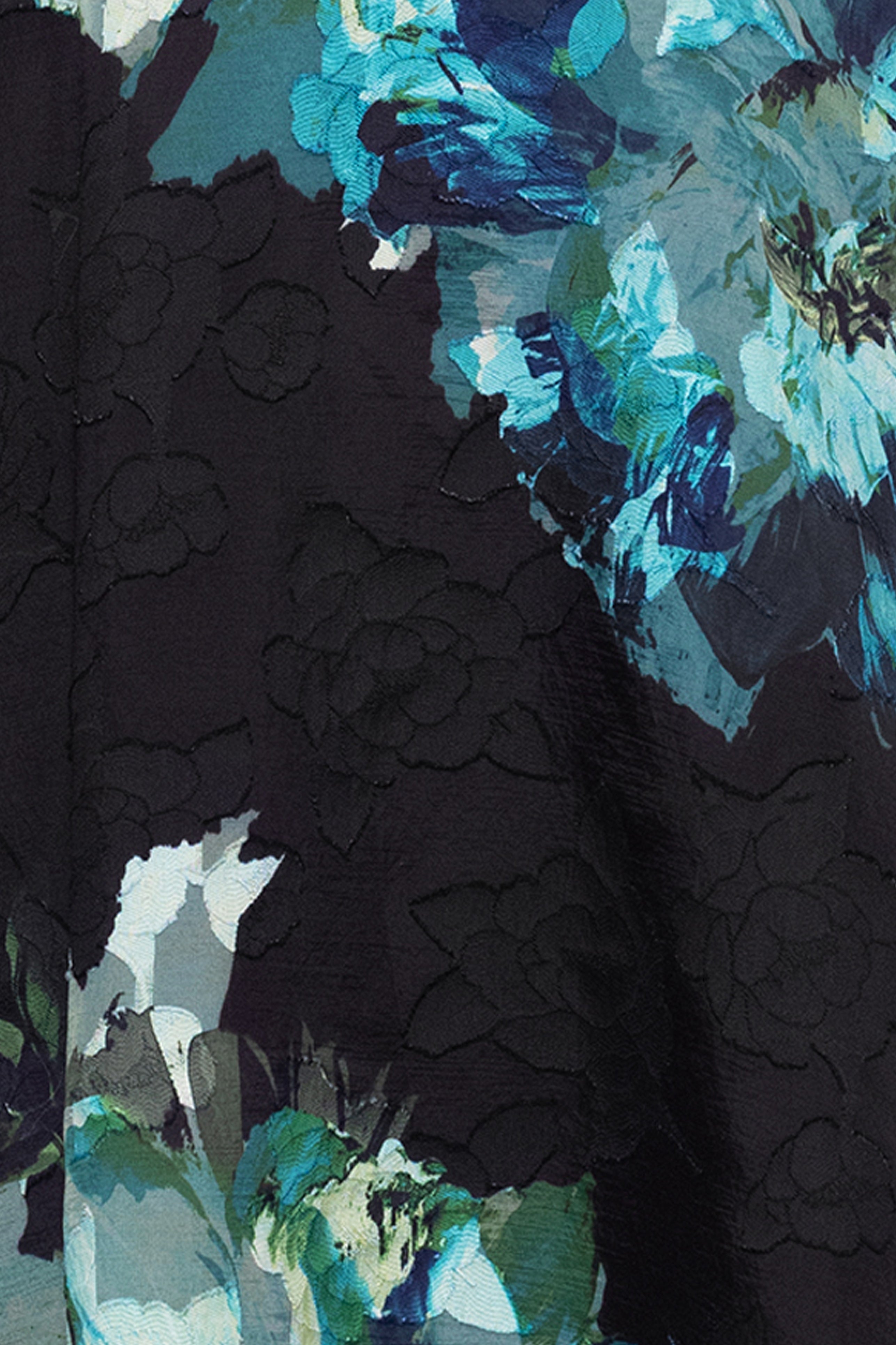 "Carli" Plus Organza Jacquard Burnout One Shoulder Dress