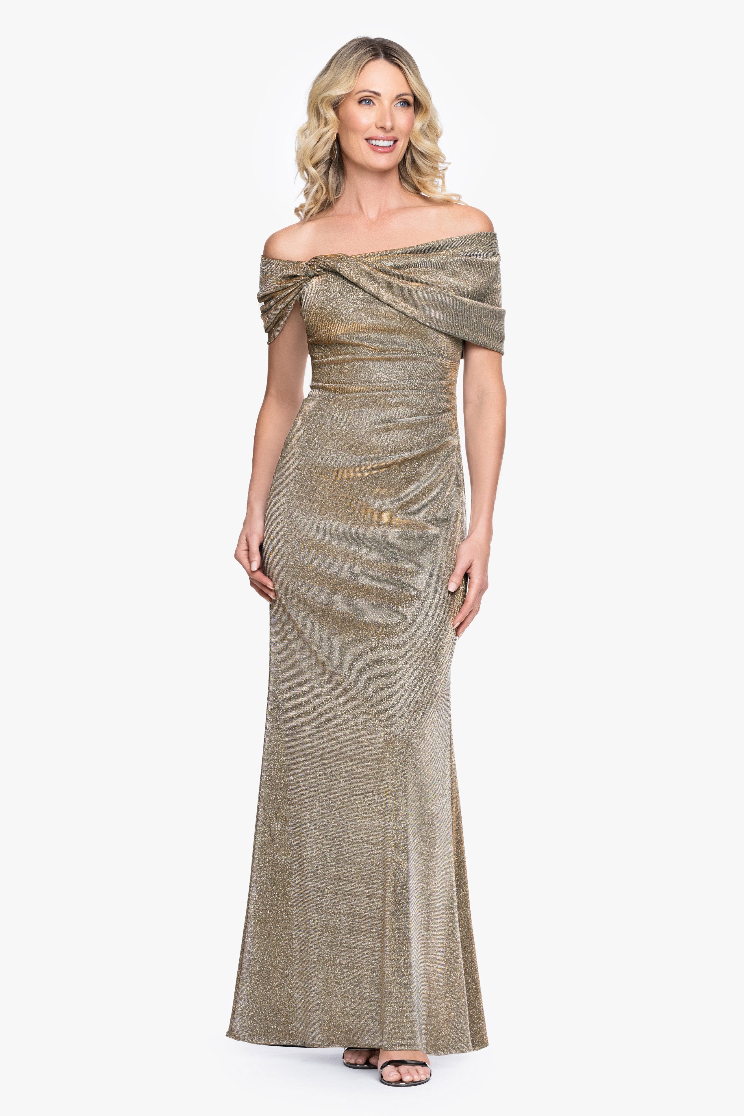 "Jocelyn" Galaxy Off The Shoulder Twist Long Dress