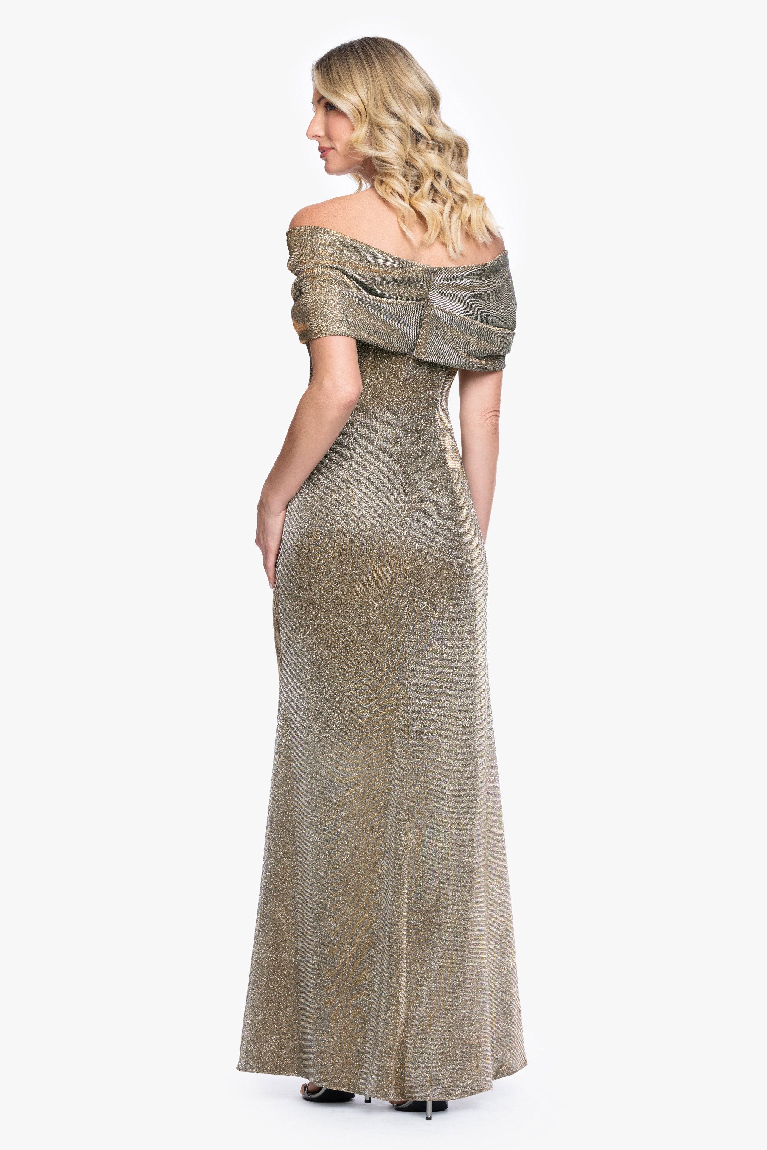 "Jocelyn" Galaxy Off The Shoulder Twist Long Dress