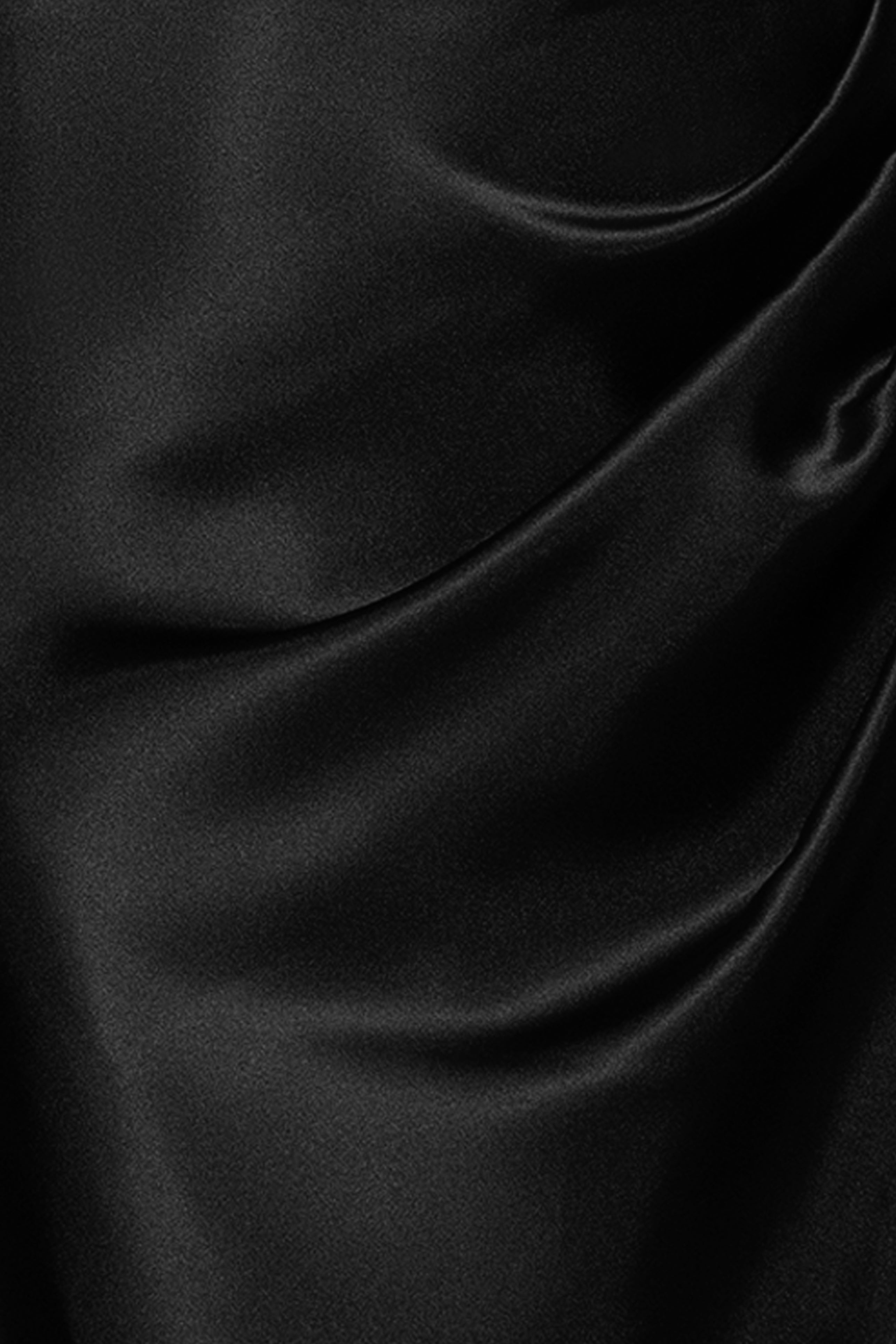 Petite "Sofia" Satin Drop Shoulder Floor Length Dress