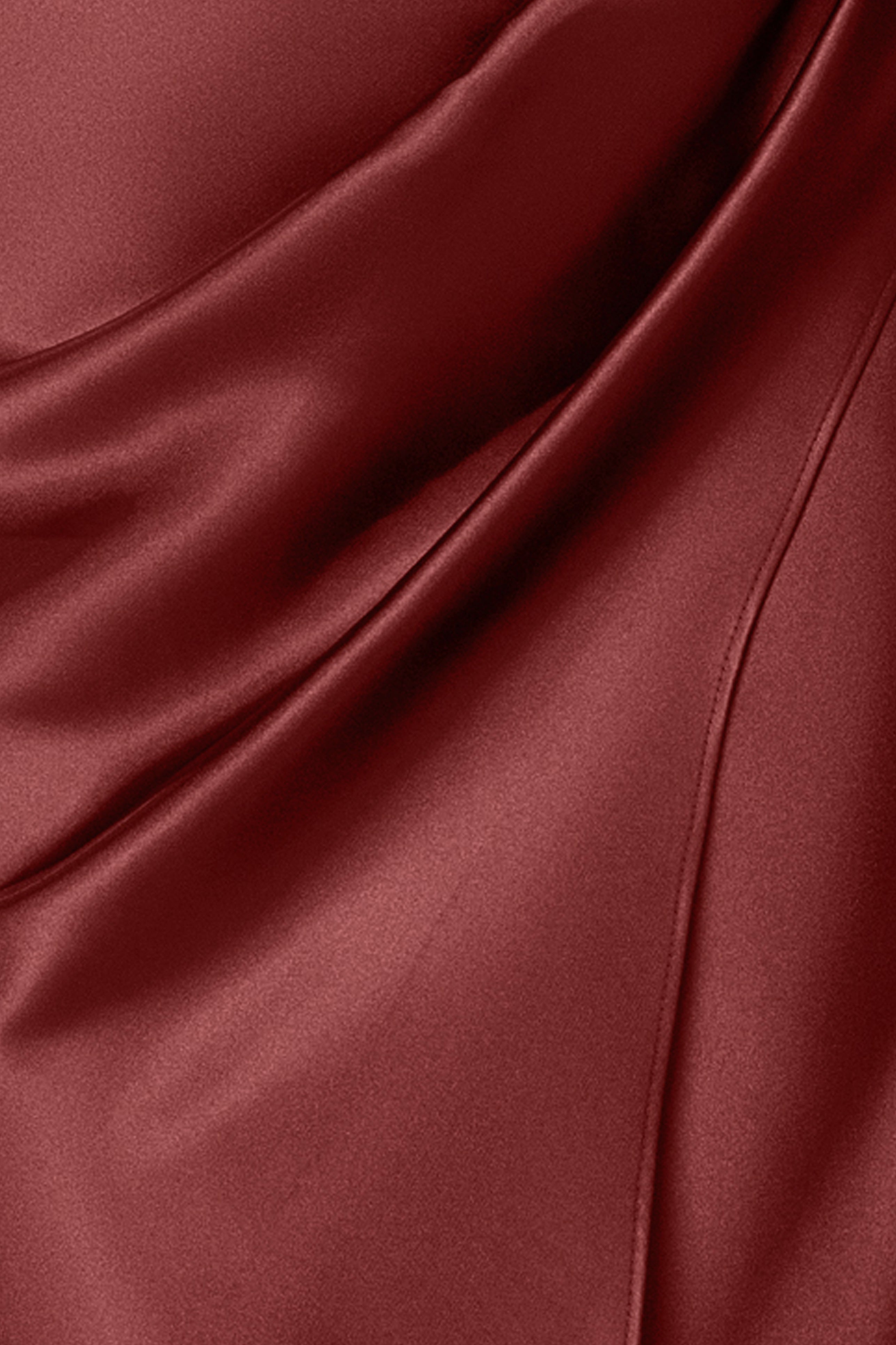 "Lara" Satin Halter Ruched Dress