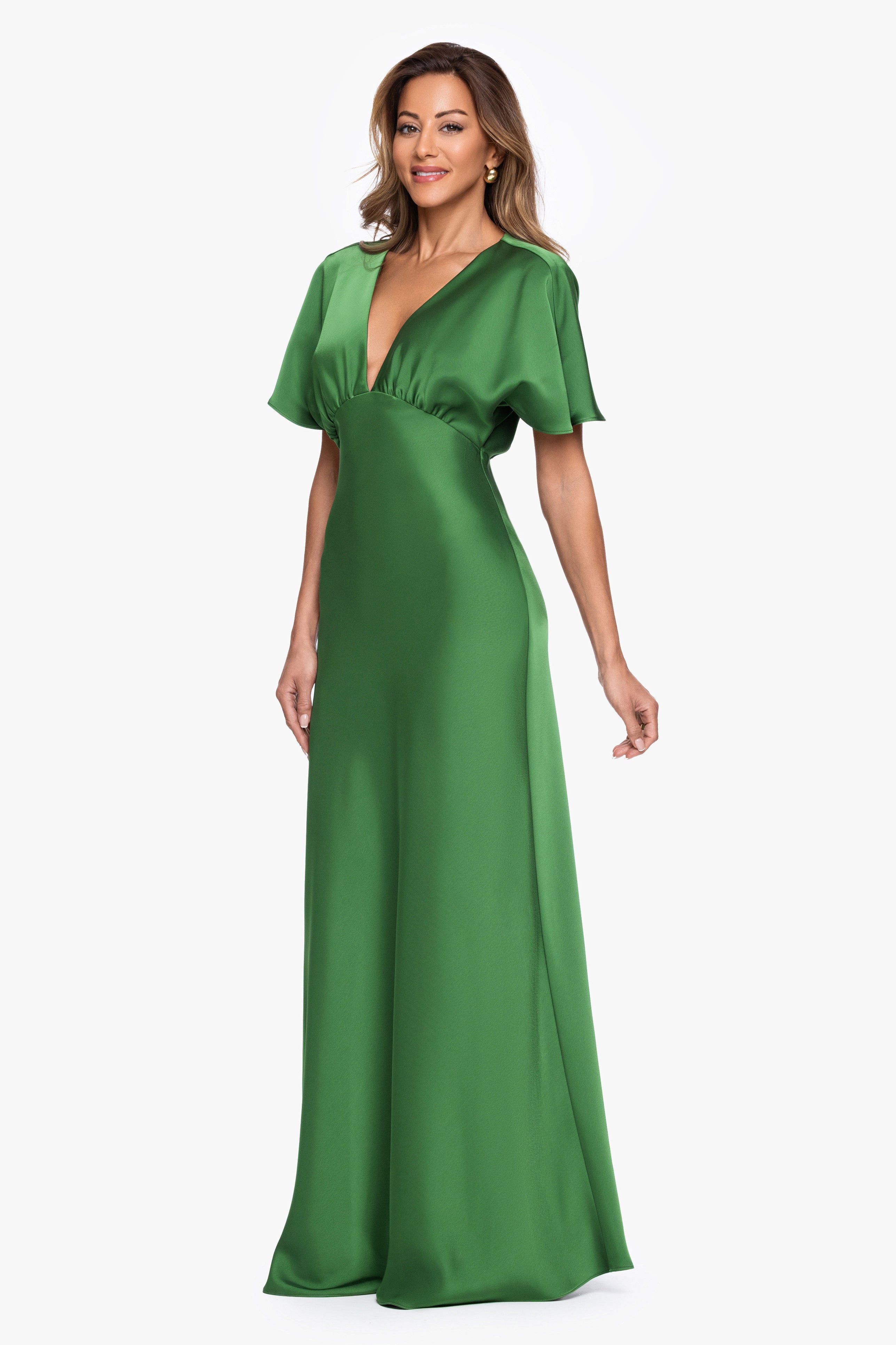 "Sheryl" Satin V-Neck Dress